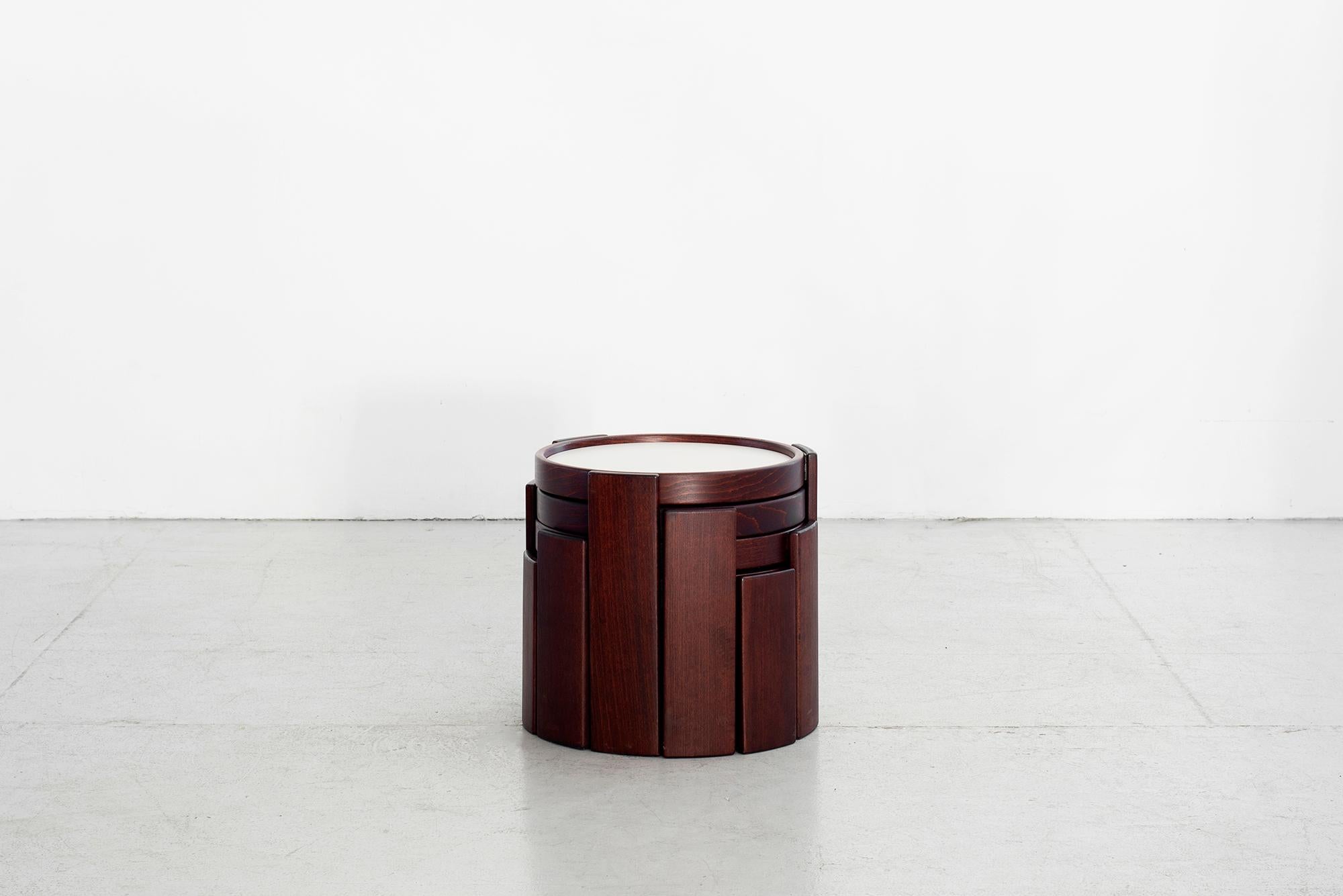 Gianfranco Frattini for Cassina Nesting Tables In Good Condition In Beverly Hills, CA