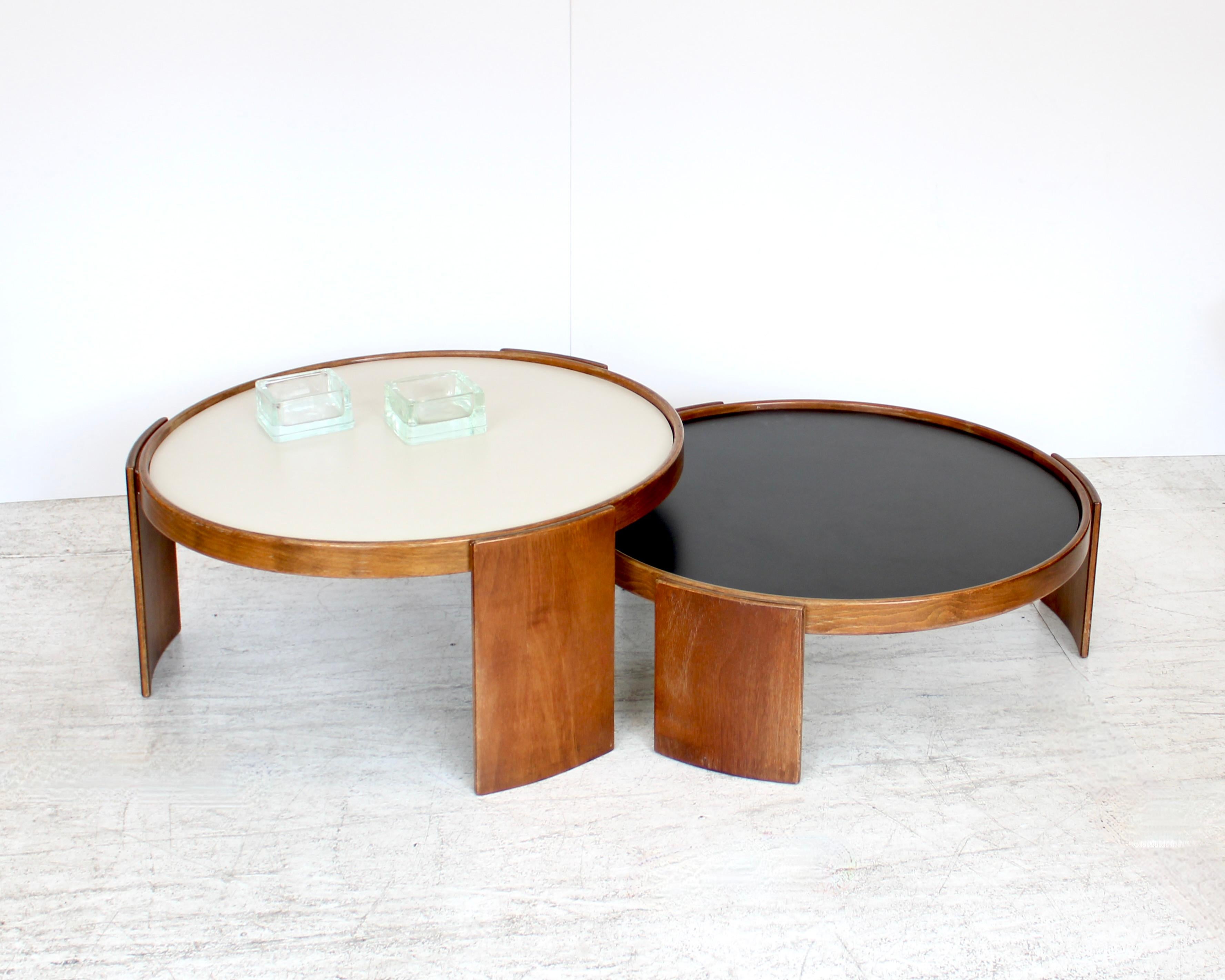 Gianfranco Frattini für Cassina Kaffee-Paar  Tische für Cassina Model No. 783 im Angebot 4