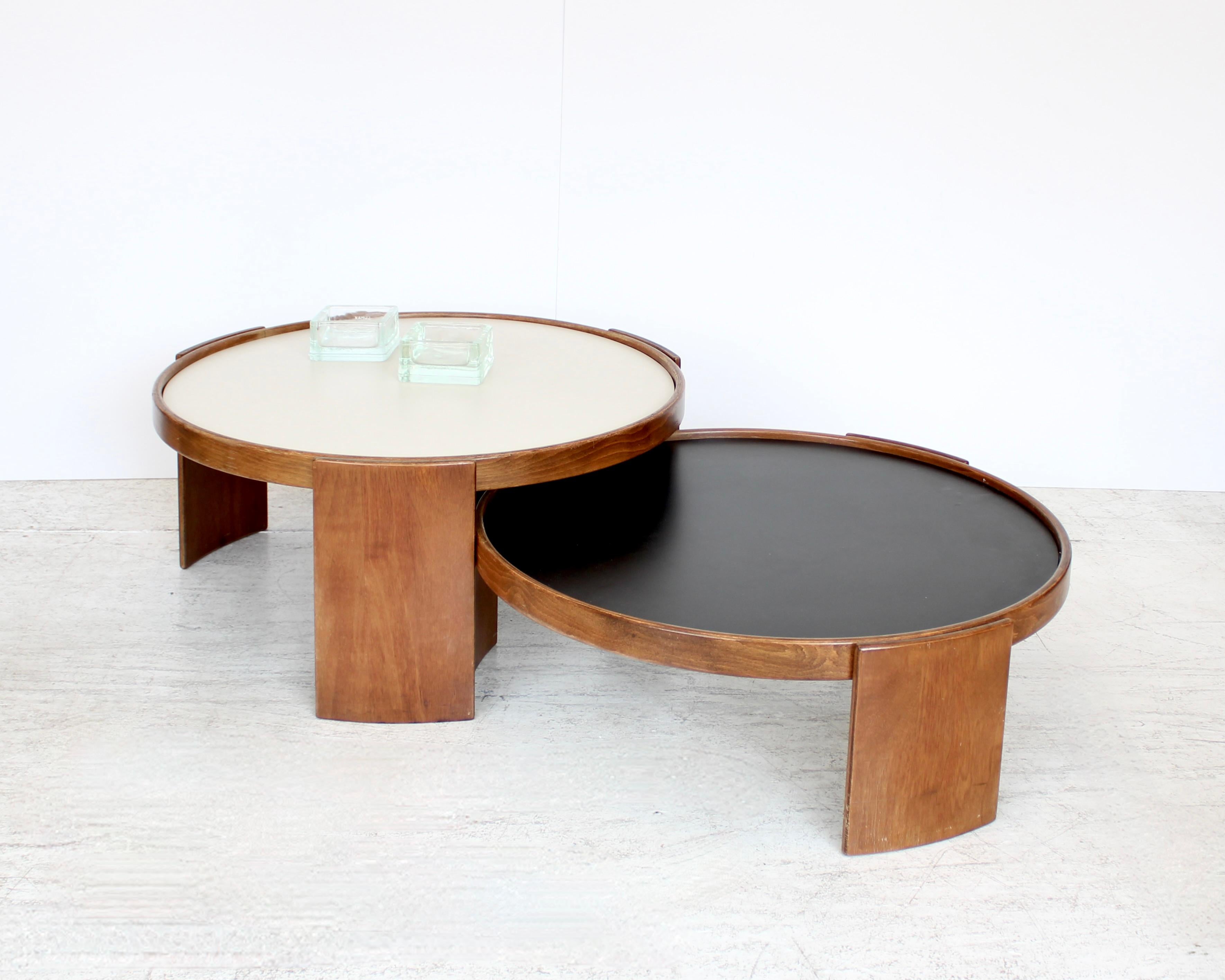 Gianfranco Frattini für Cassina Kaffee-Paar  Tische für Cassina Model No. 783 (Moderne der Mitte des Jahrhunderts) im Angebot