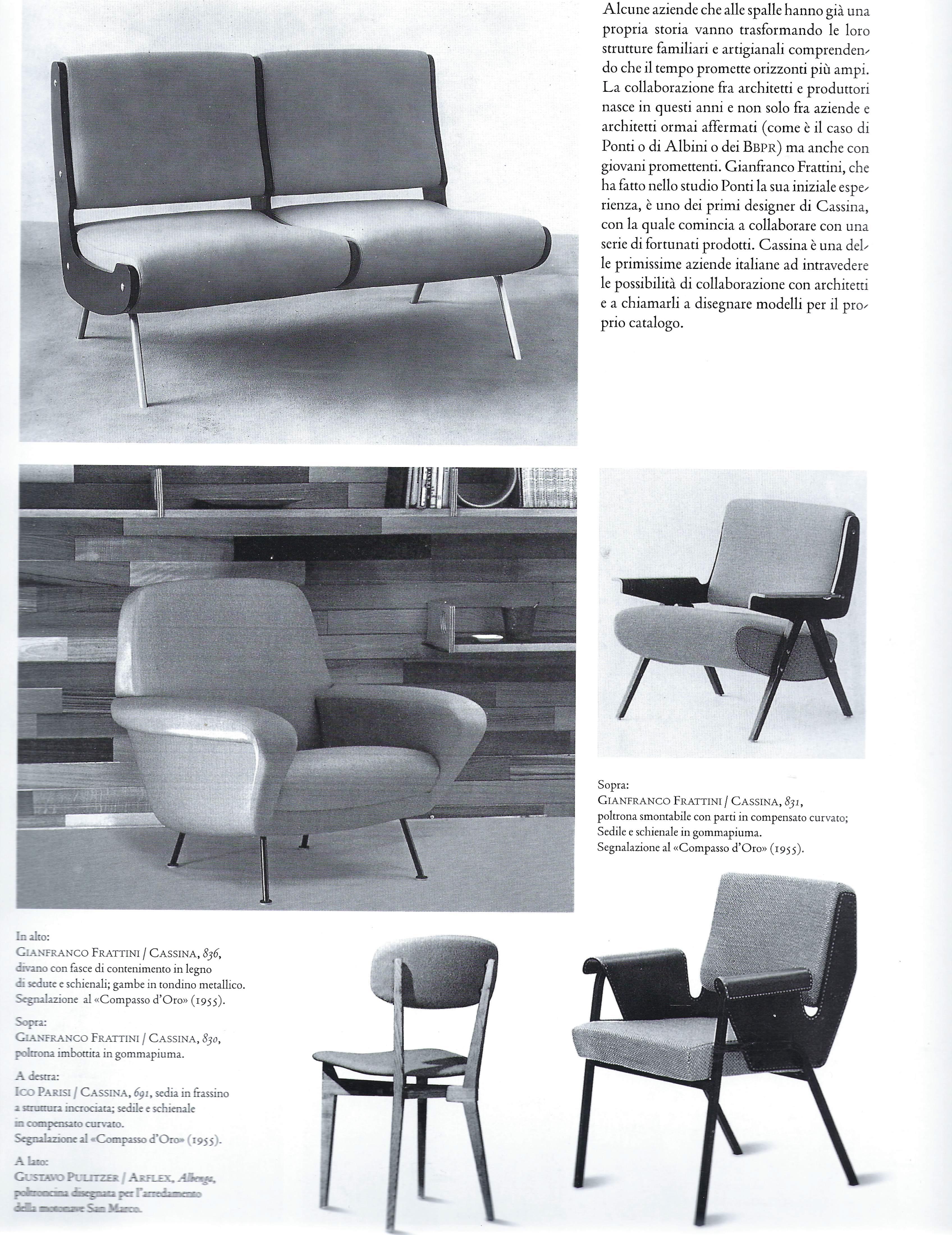 Paire de fauteuils de salon en acajou rares de Gianfranco Frattini pour Cassina, modèle 831 en vente 4