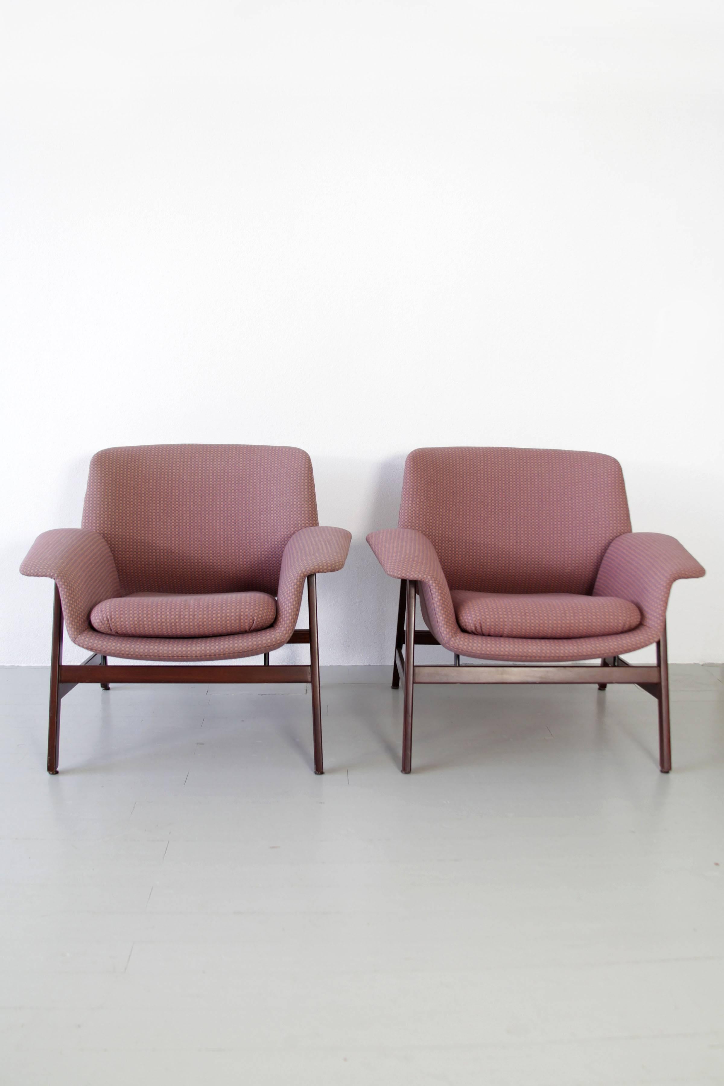 Milieu du XXe siècle Ensemble de 2 chaises « Modèle 849 » de Gianfranco Frattini pour Cassina, 1958 en vente