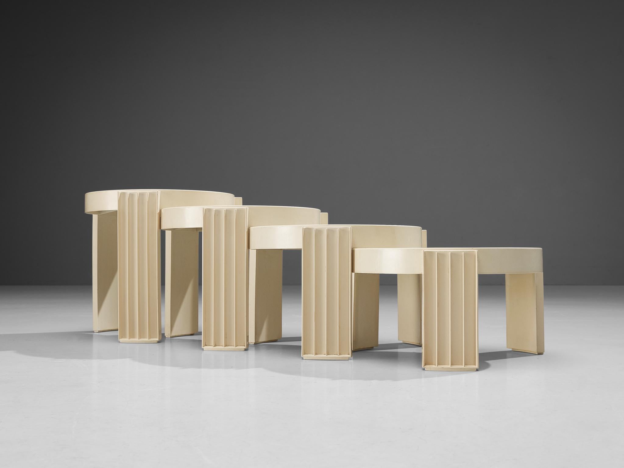 Gianfranco Frattini for Cassina Set of Four 'Marema' Nesting Tables In Good Condition In Waalwijk, NL