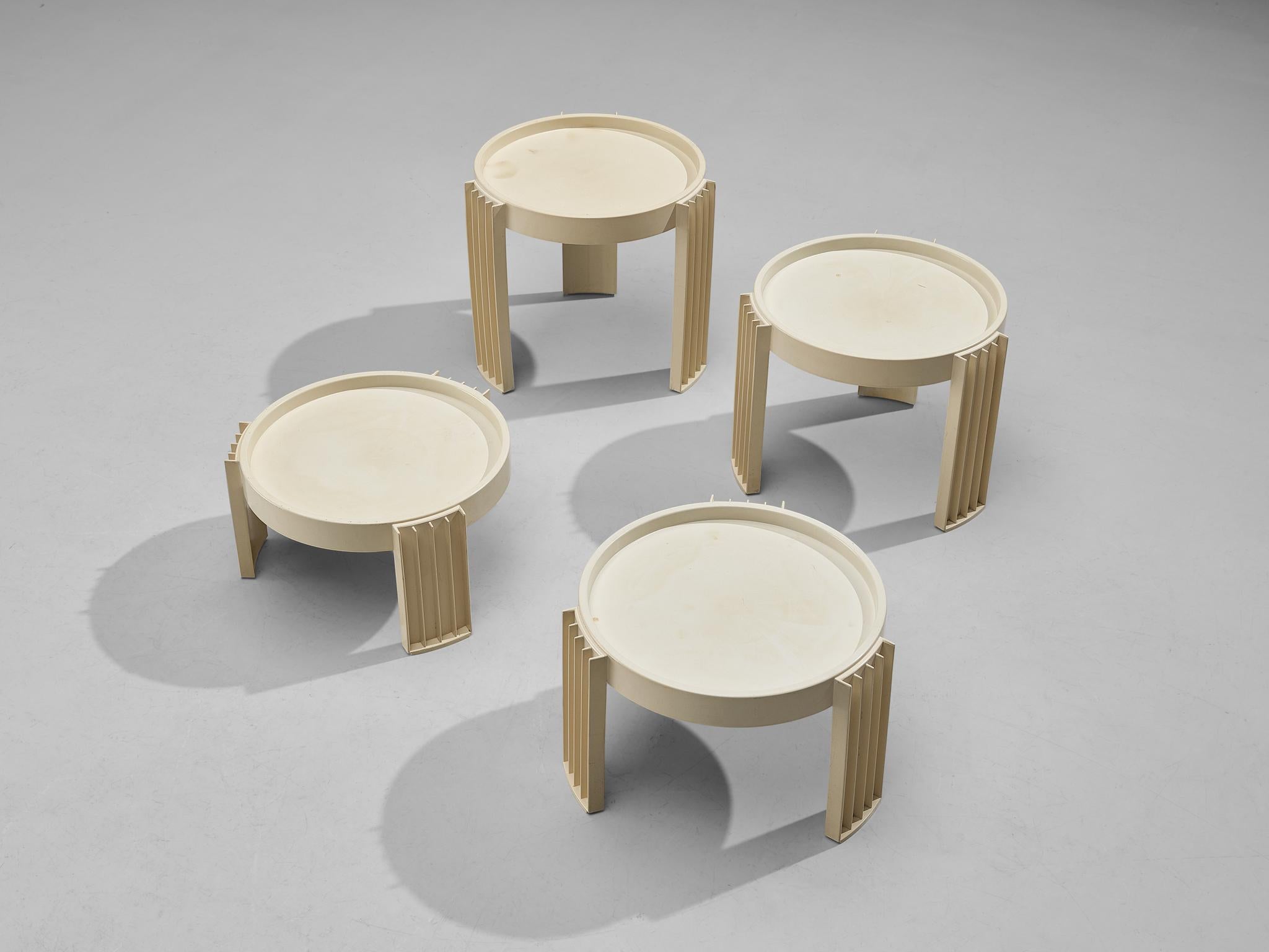 Plastic Gianfranco Frattini for Cassina Set of Four 'Marema' Nesting Tables