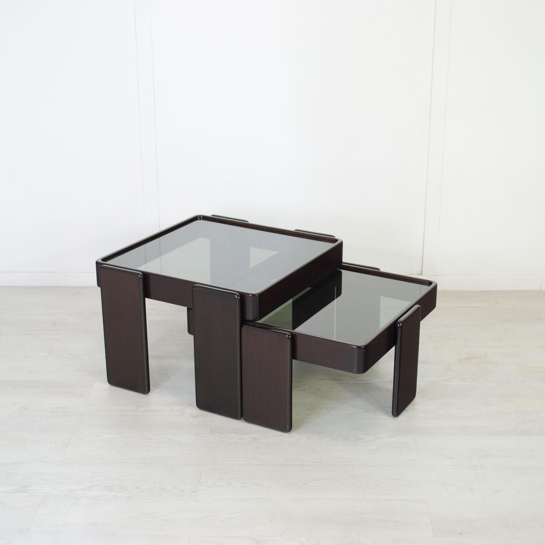 Gianfranco Frattini for Cassina  set of two coffee table mid 60s. In Good Condition For Sale In bari, IT