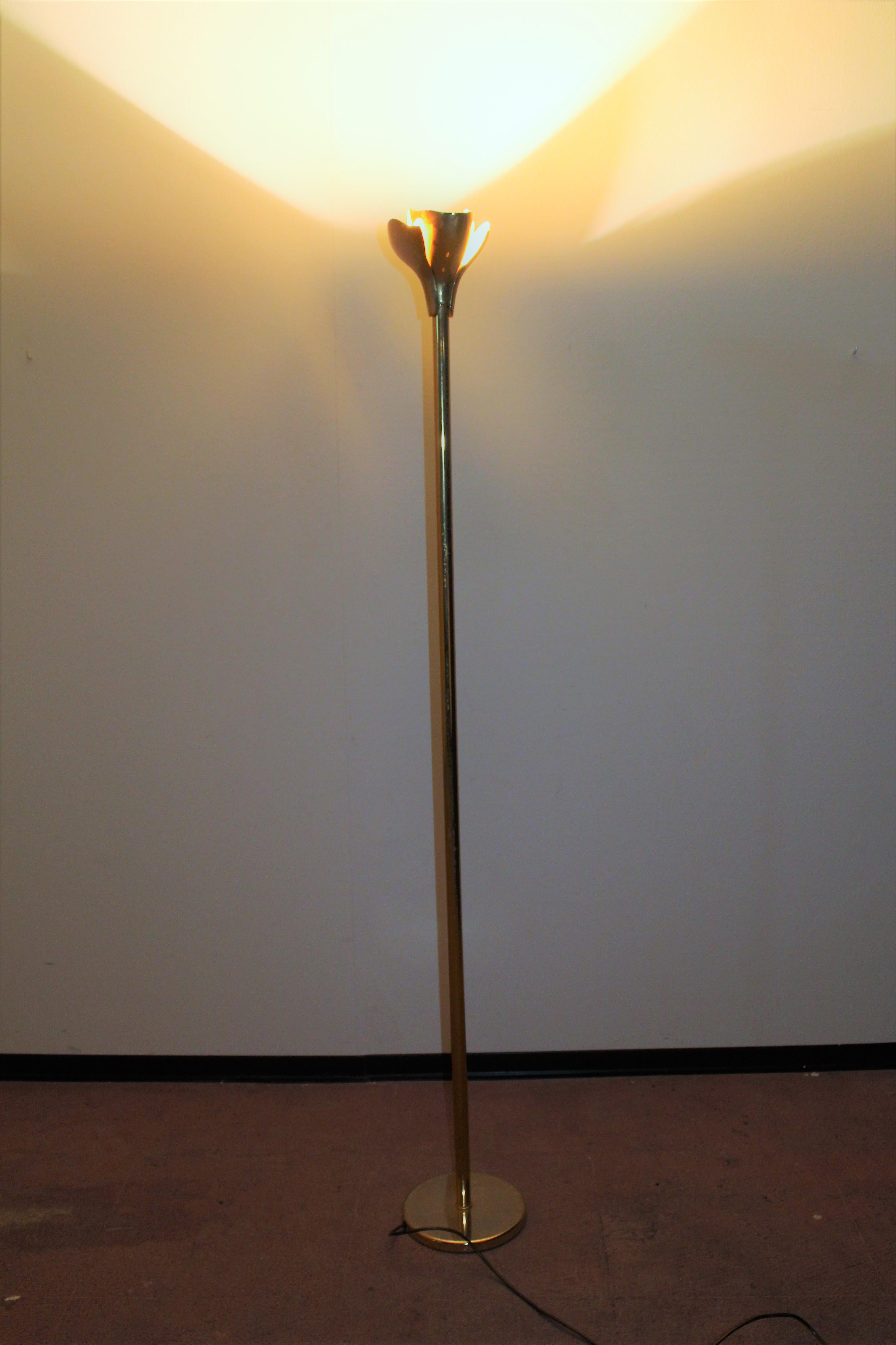 20th Century Modern Design Gianfranco Frattini for Relco  Brass Floor Lamp 80s 3