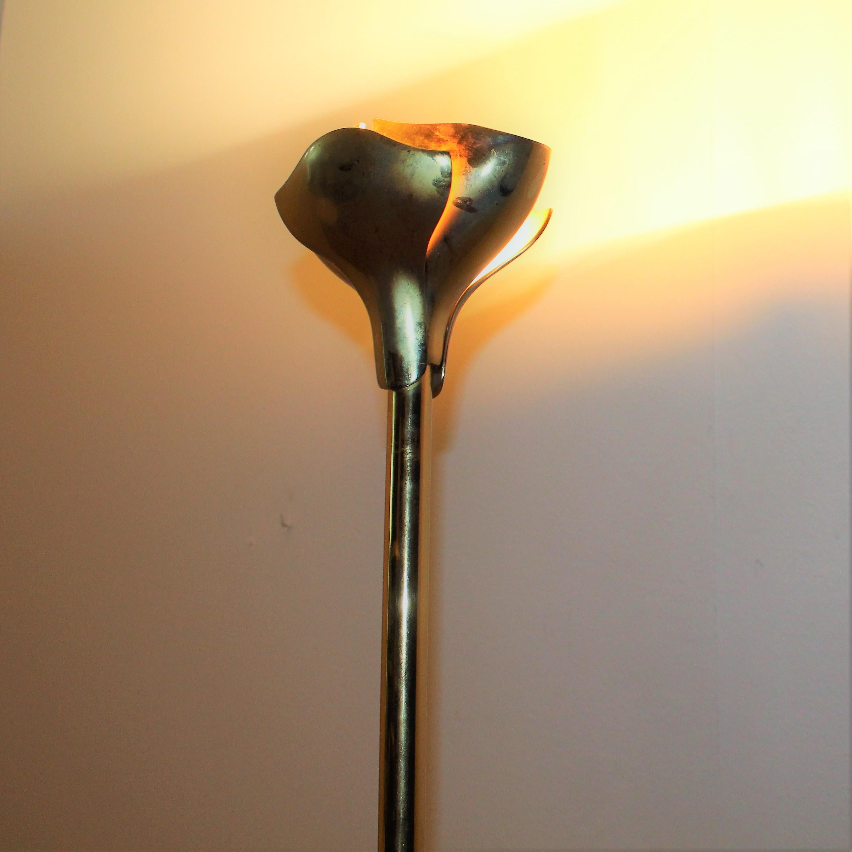 20th Century Modern Design Gianfranco Frattini for Relco  Brass Floor Lamp 80s In Good Condition In Palermo, IT