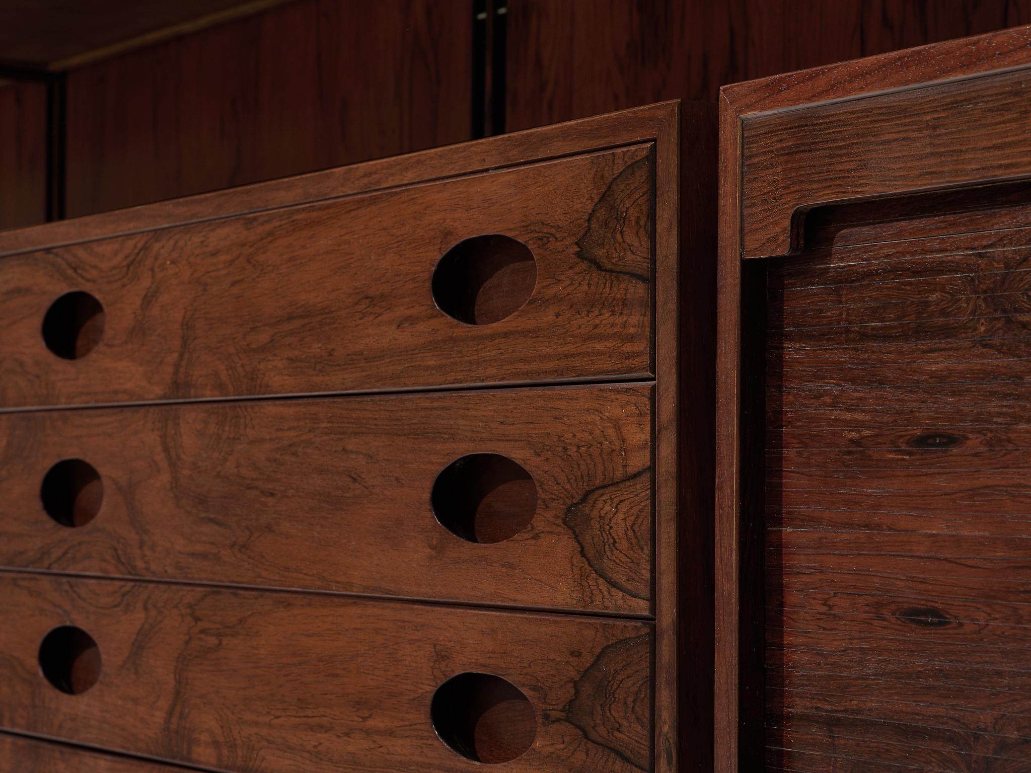 Gianfranco Frattini Grand Wall Unit in Exotic Hardwood 1