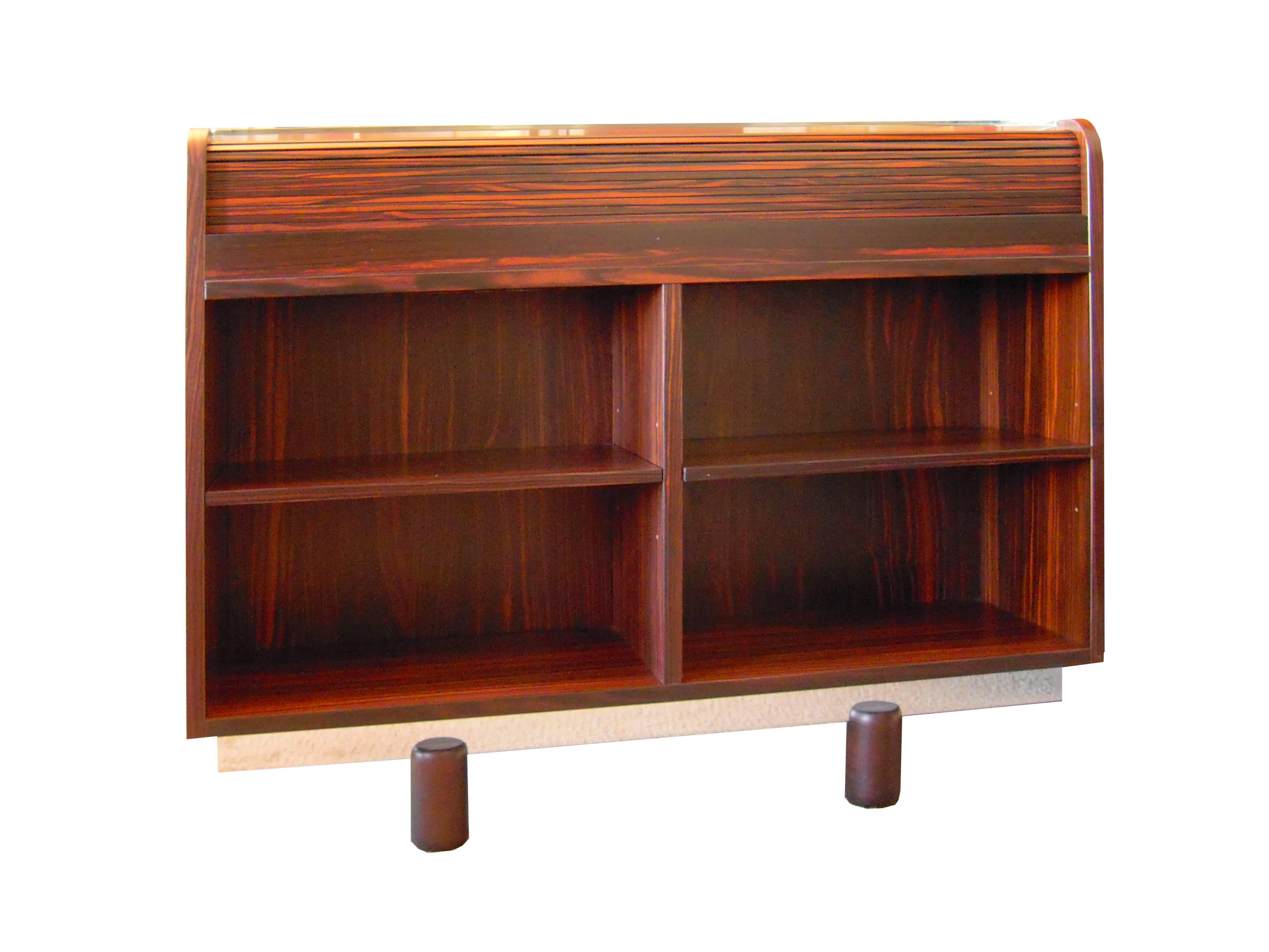 Mid-Century Modern Gianfranco Frattini Italian Ebony Double, Sided Secretaire with Pull Out Top For Sale
