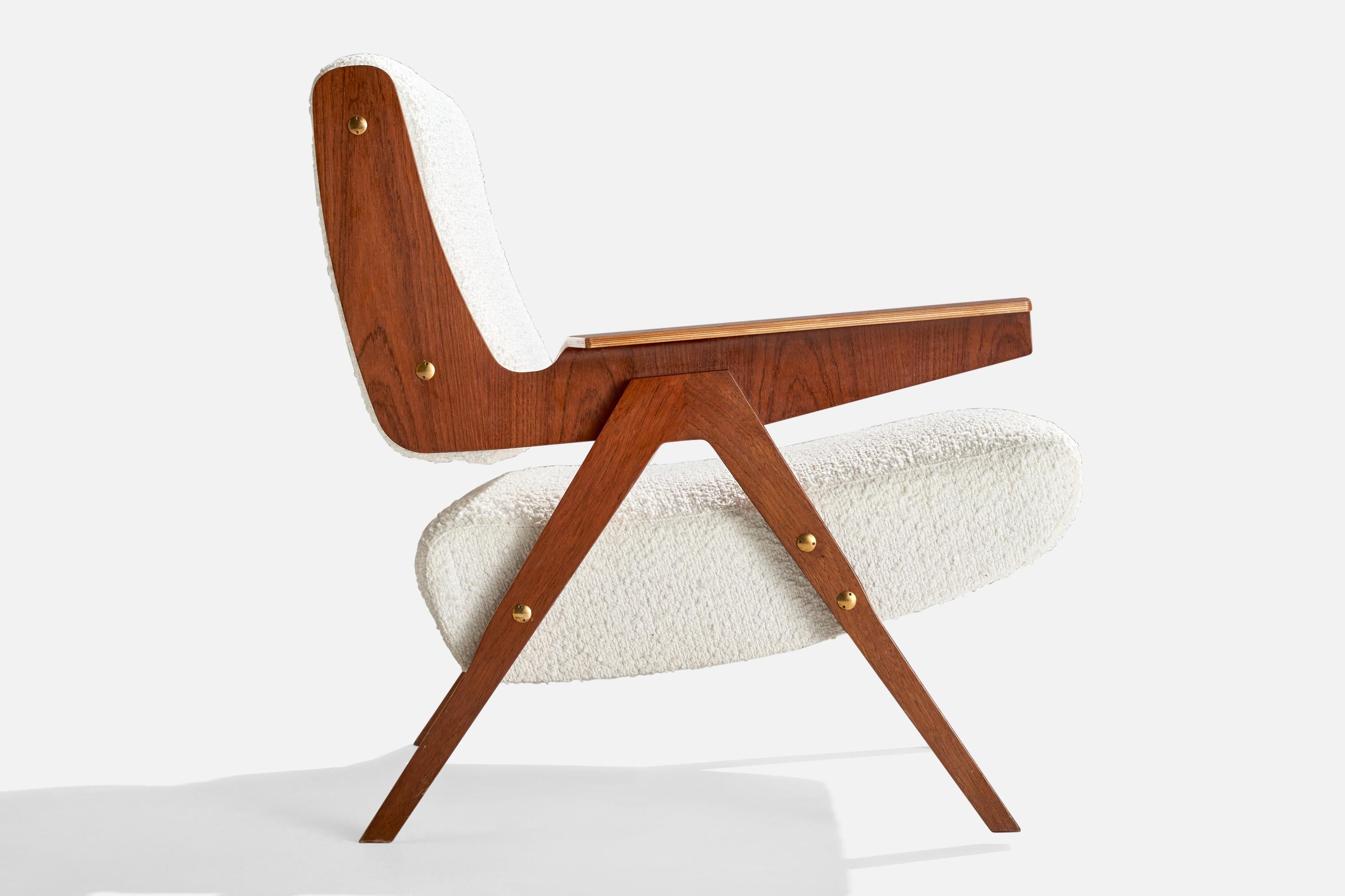Gianfranco Frattini, Lounge Chairs, Plywood, Fabric, Italy, 1950s For Sale 2