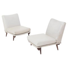Gianfranco Frattini Mid-Century Armchairs in Light Leather 'Attr.'