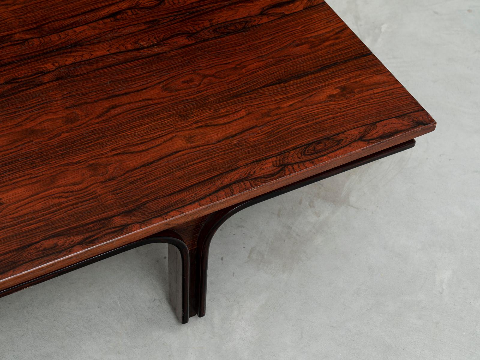 Gianfranco Frattini Midcentury Mod 514 Large Rosewood Low Table for Bernini 1956 In Good Condition For Sale In Milan, Italy