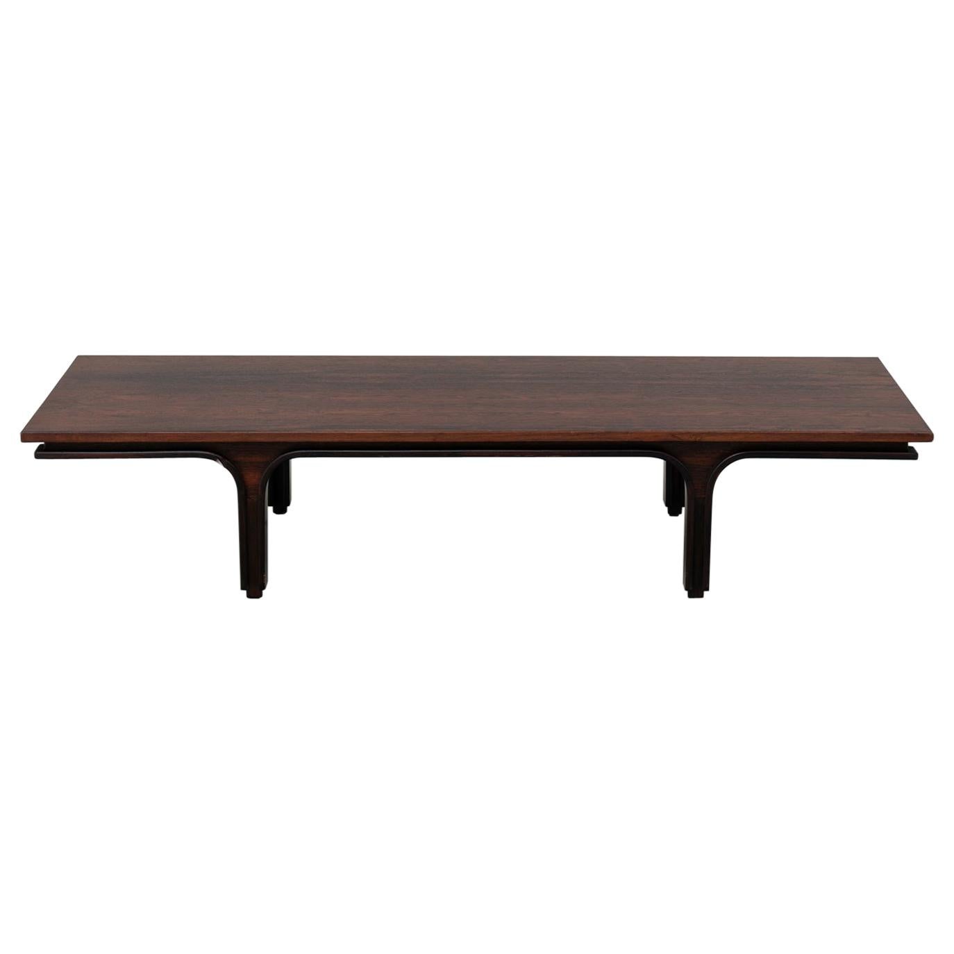 Gianfranco Frattini Midcentury Mod 514 Large Rosewood Low Table for Bernini 1956 For Sale