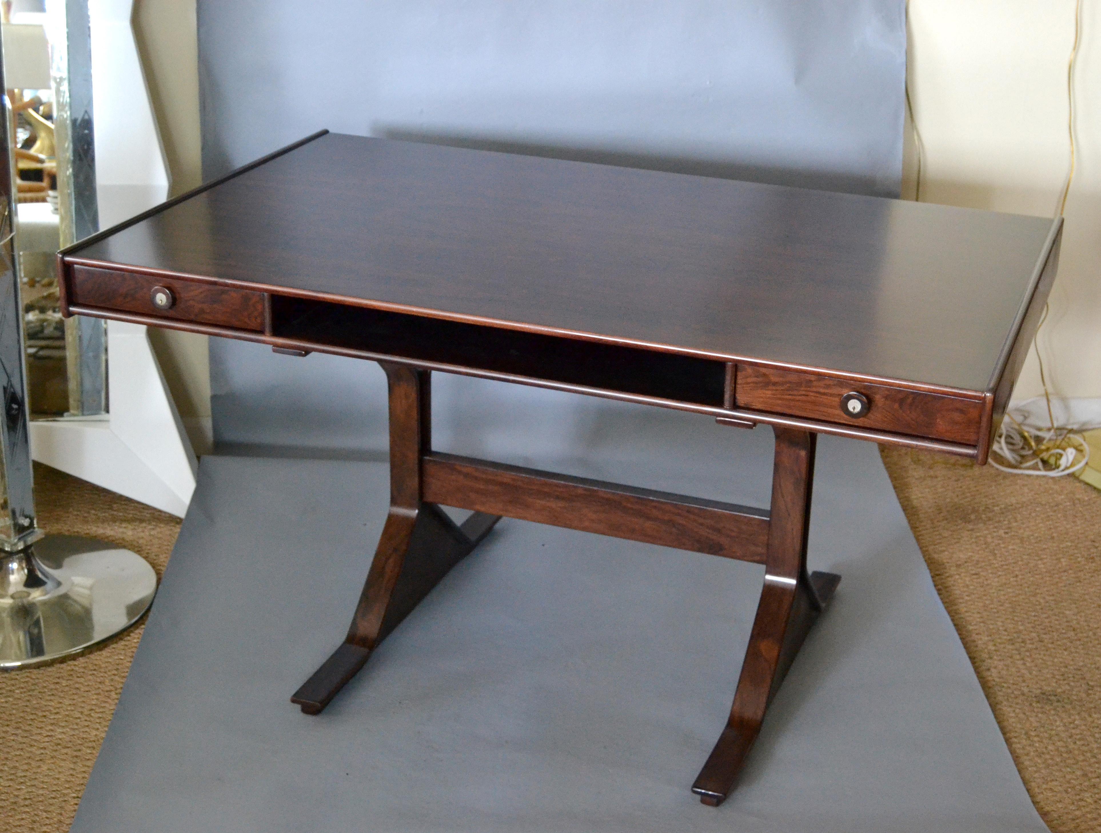 Gianfranco Frattini Mid-Century Modern Rosewood Desk Writing Table Bernini Italy 8
