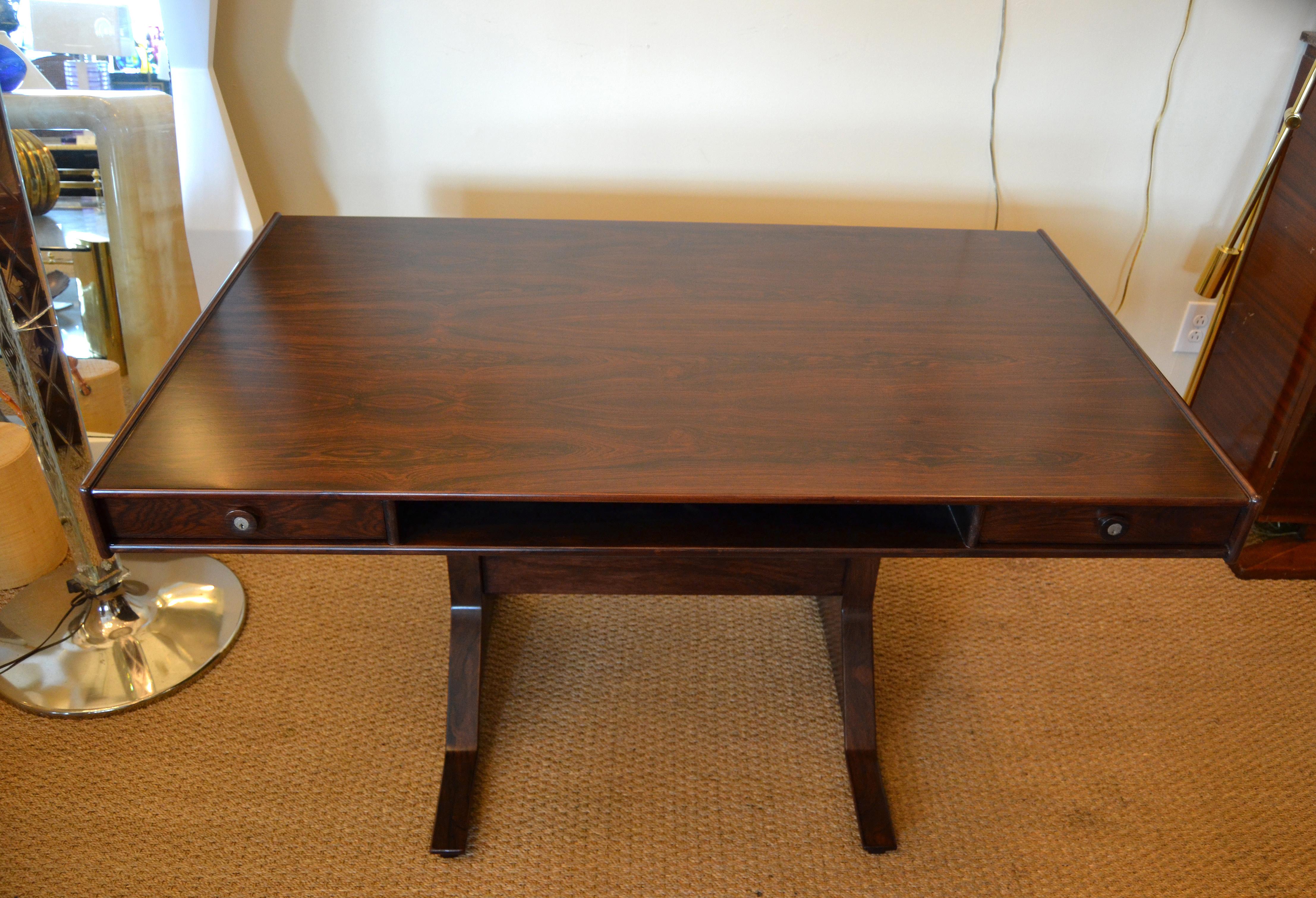 Gianfranco Frattini Mid-Century Modern Rosewood Desk Writing Table Bernini Italy 9