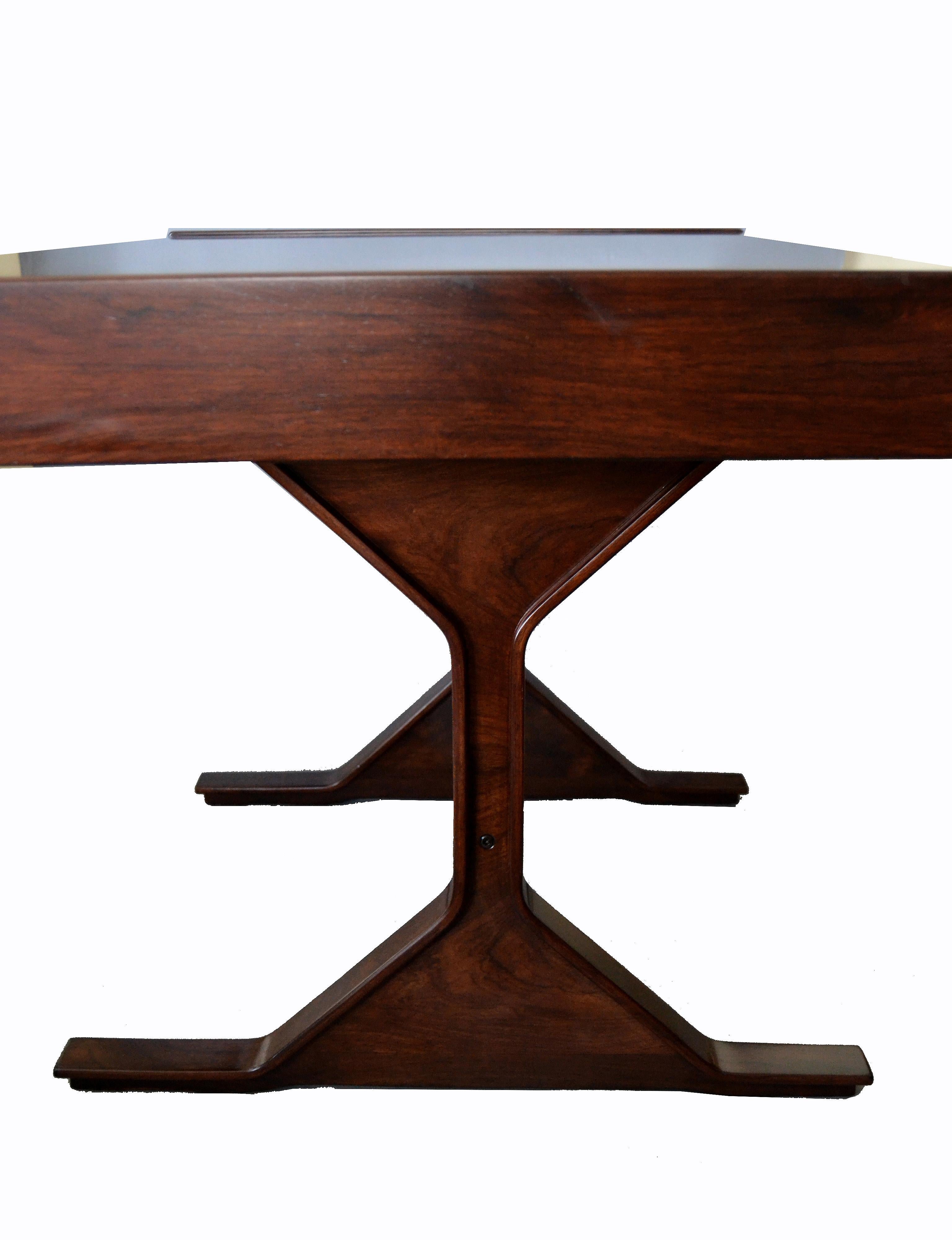 Gianfranco Frattini Mid-Century Modern Rosewood Desk Writing Table Bernini Italy 3