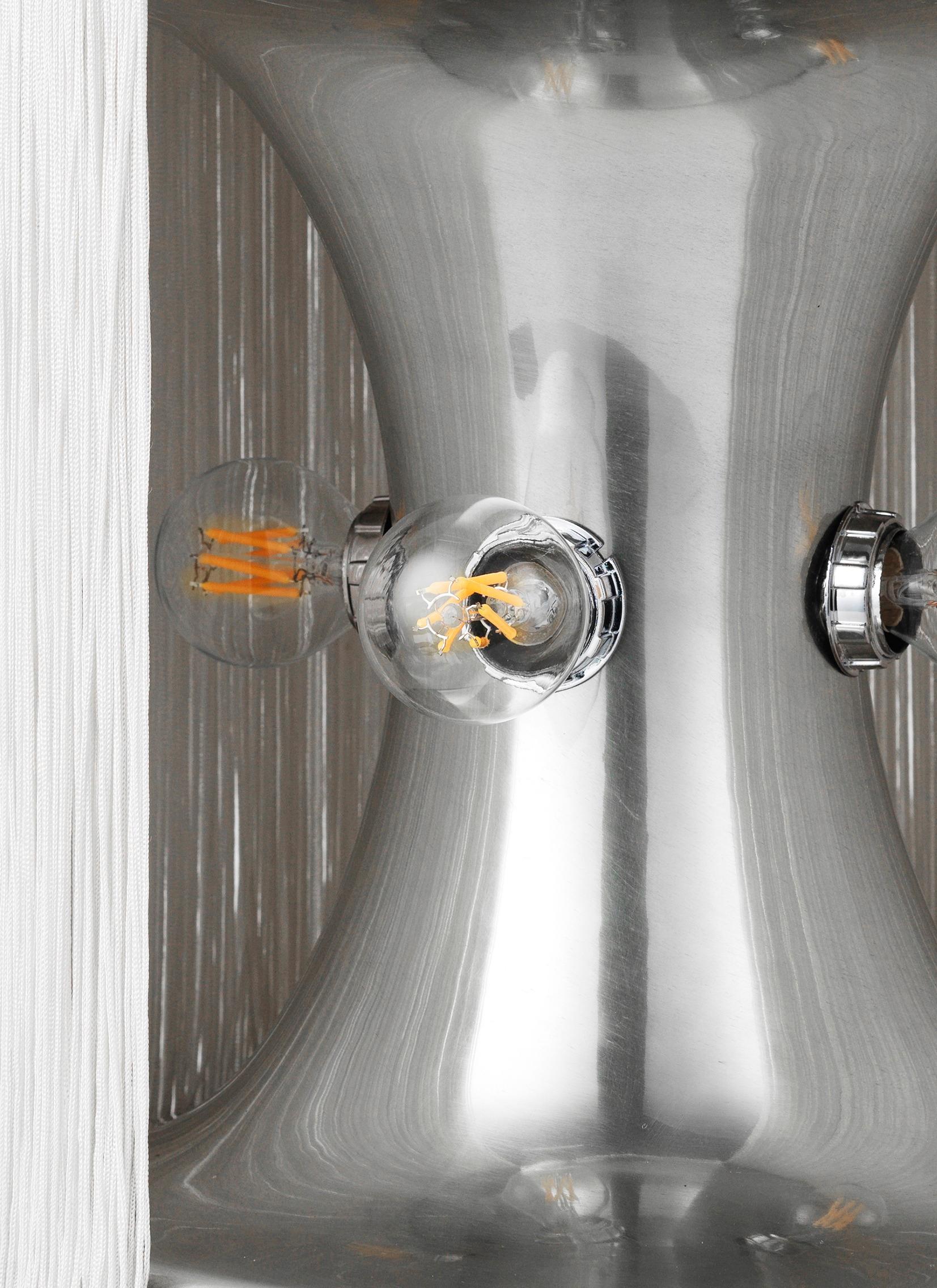 Italian Gianfranco Frattini Model 597 Floor Lamp Cream Fringe Aluminium for GUBI For Sale