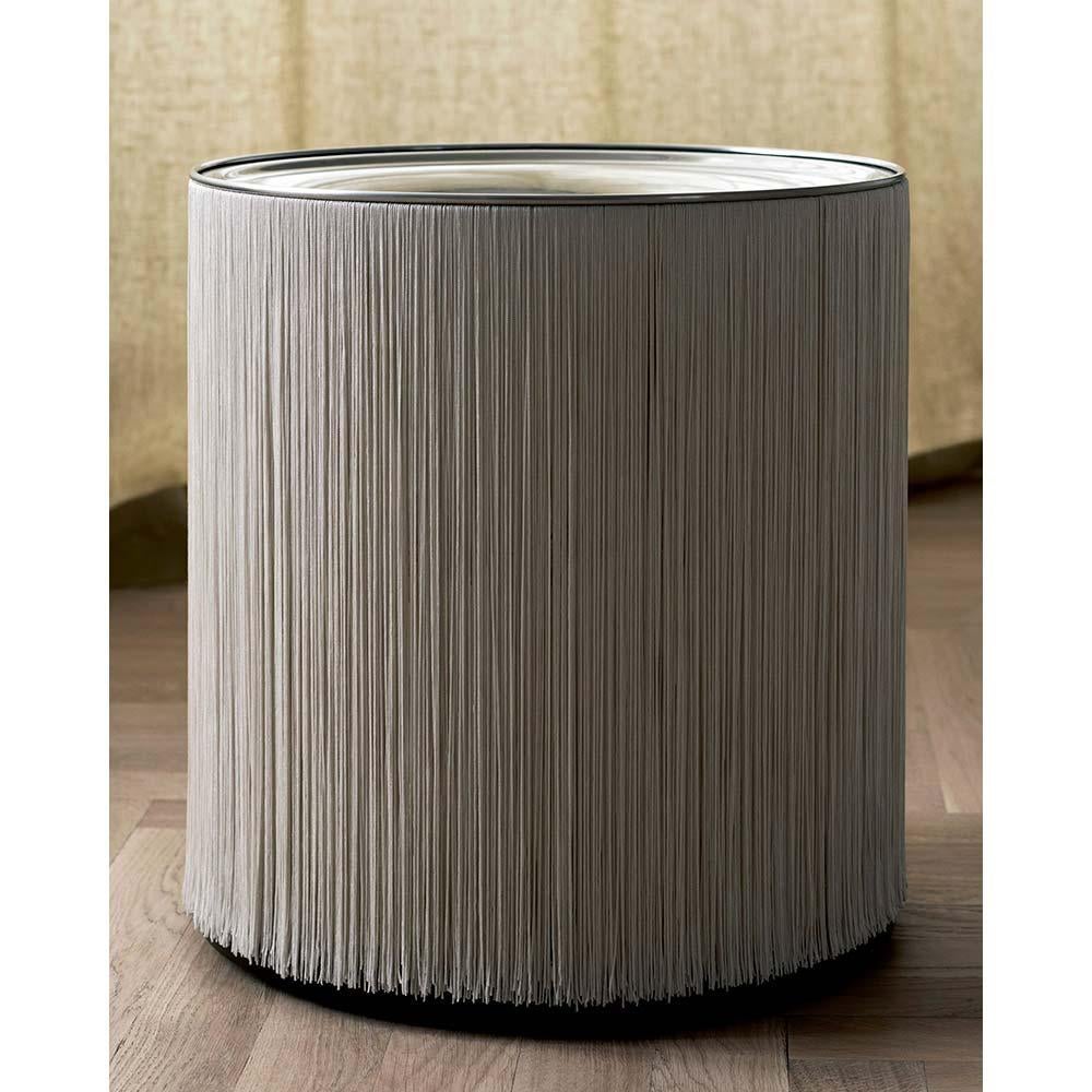 Gianfranco Frattini Model 597 Floor Lamp Cream Fringe Aluminium for GUBI For Sale 1