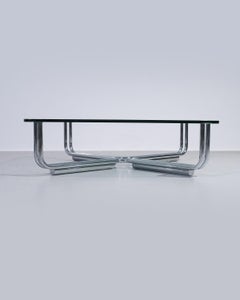 Gianfranco Frattini Model 784 Chrome and Glass Coffee Table for Cassina, 1968