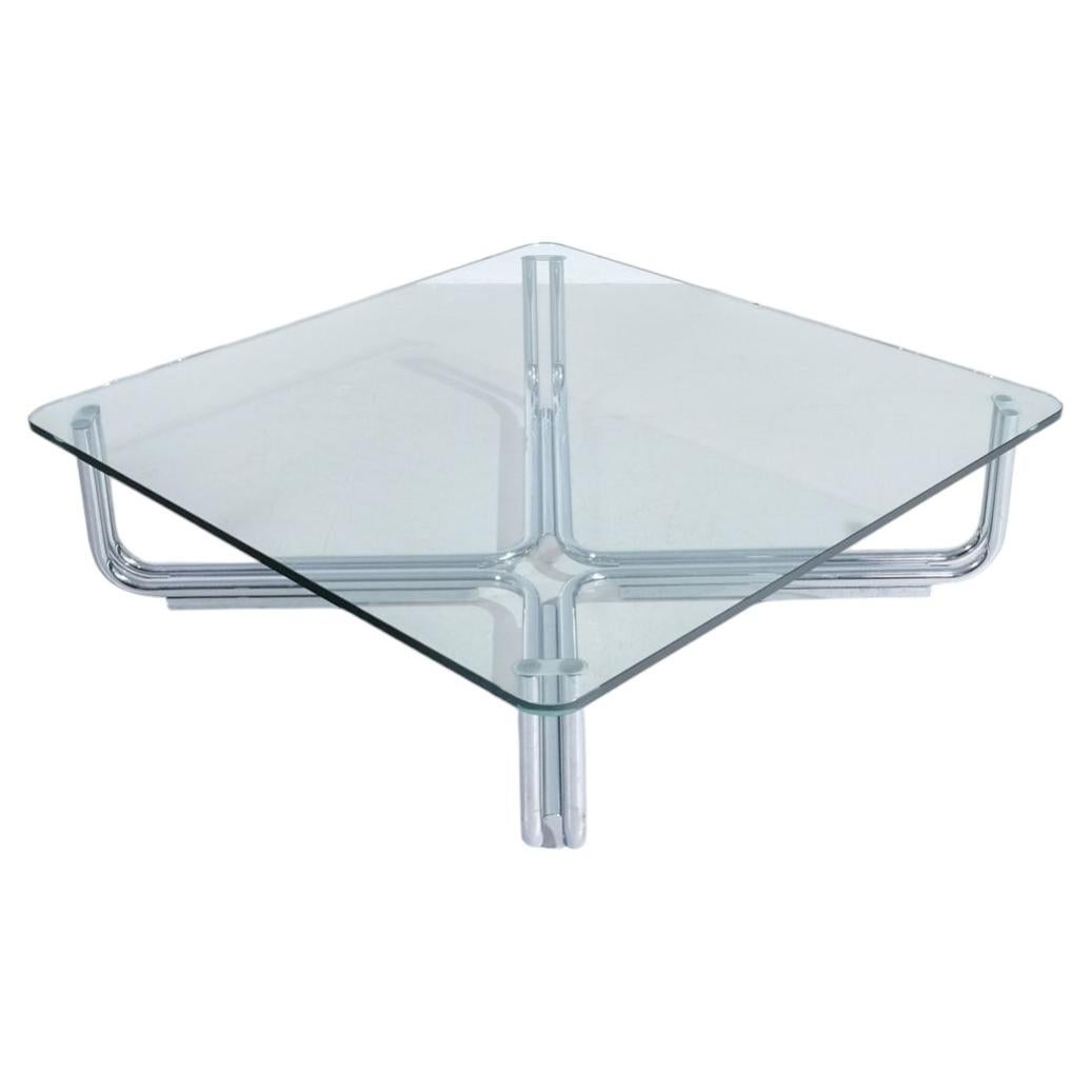 Gianfranco Frattini Model 784 Chrome and Glass Coffee Table for Cassina, 1968