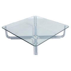 Gianfranco Frattini Model 784 Chrome and Glass Coffee Table for Cassina, 1968