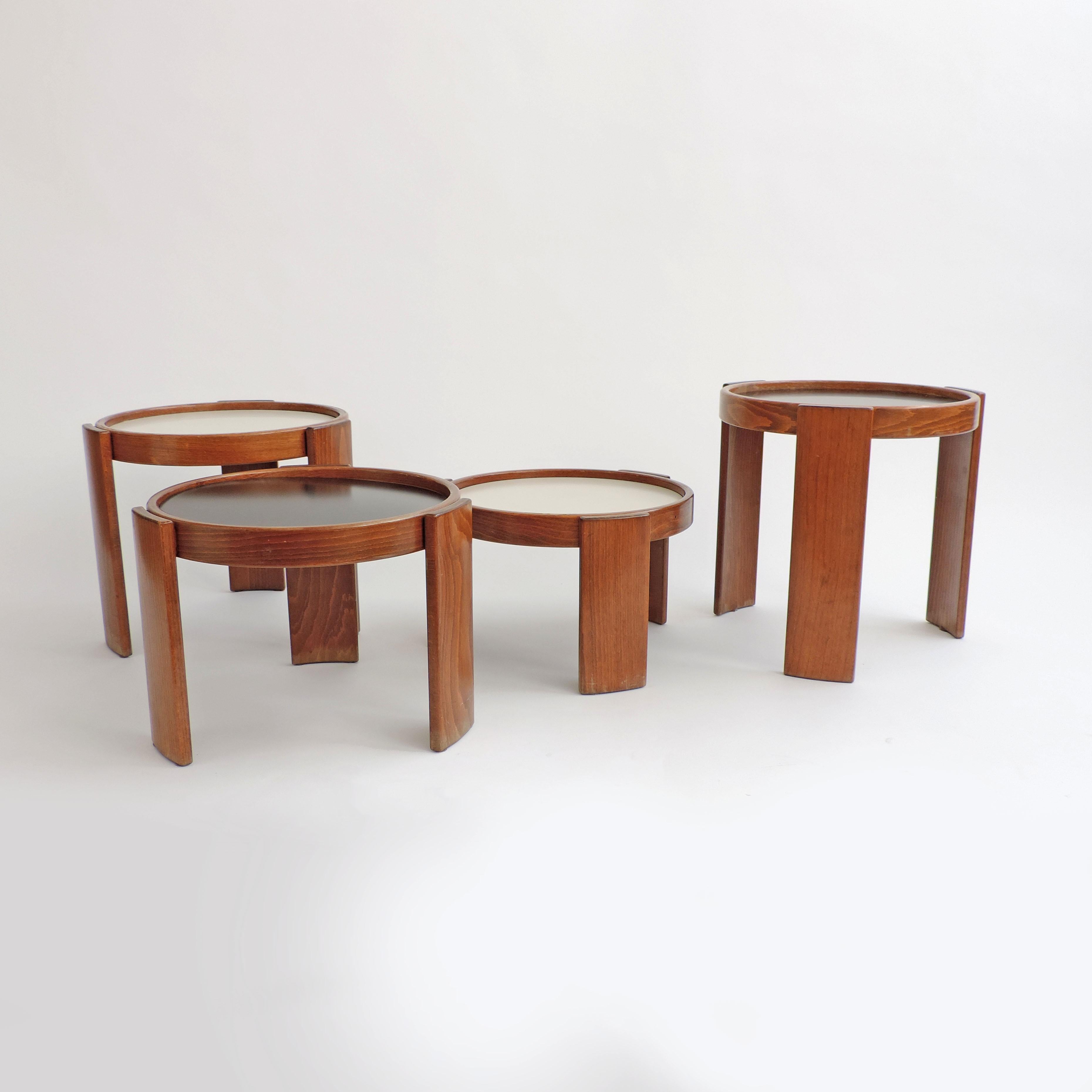 Mid-Century Modern Gianfranco Frattini Nesting Tables for Cassina, Italy, 1966