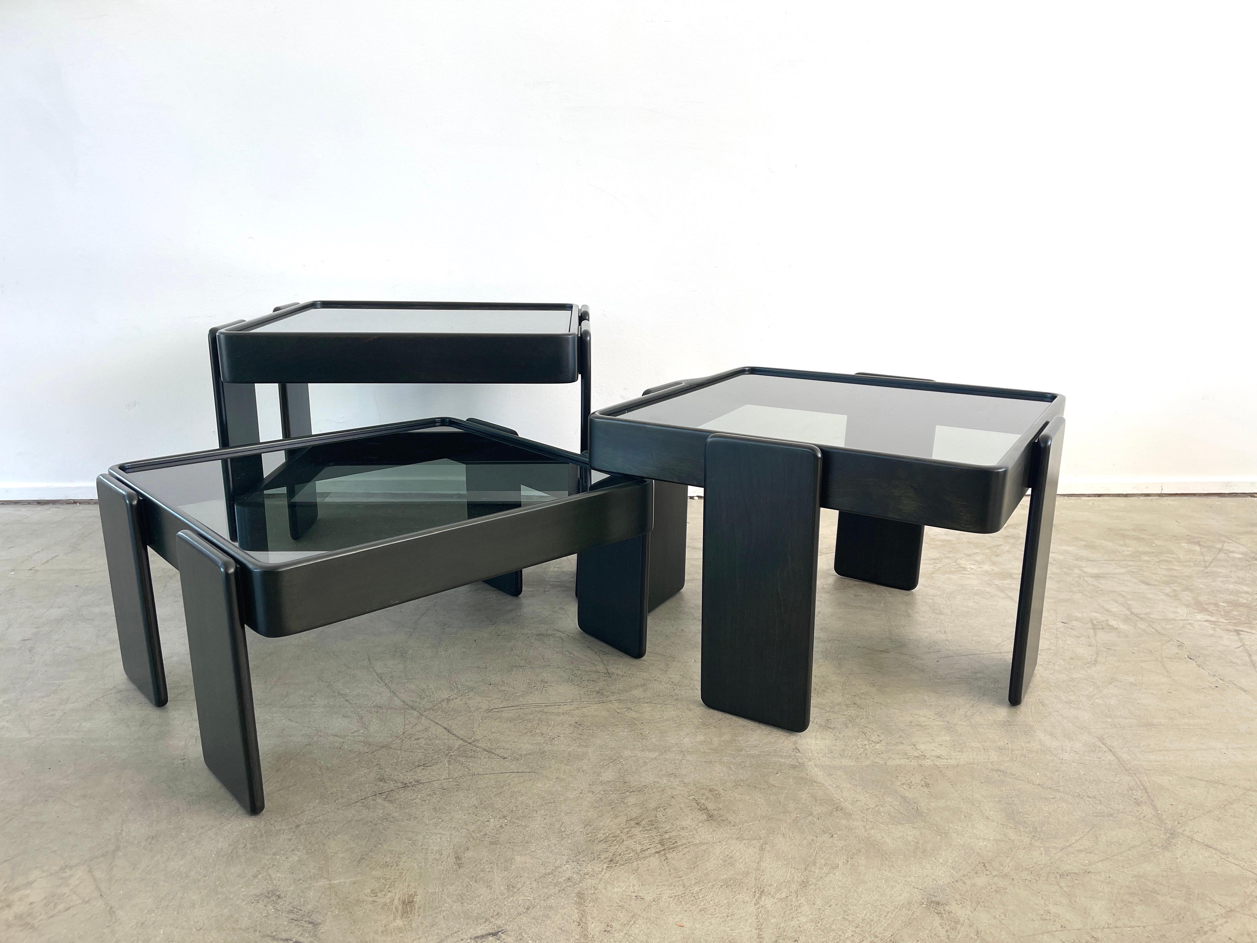 Late 20th Century Gianfranco Frattini Nesting Tables For Sale