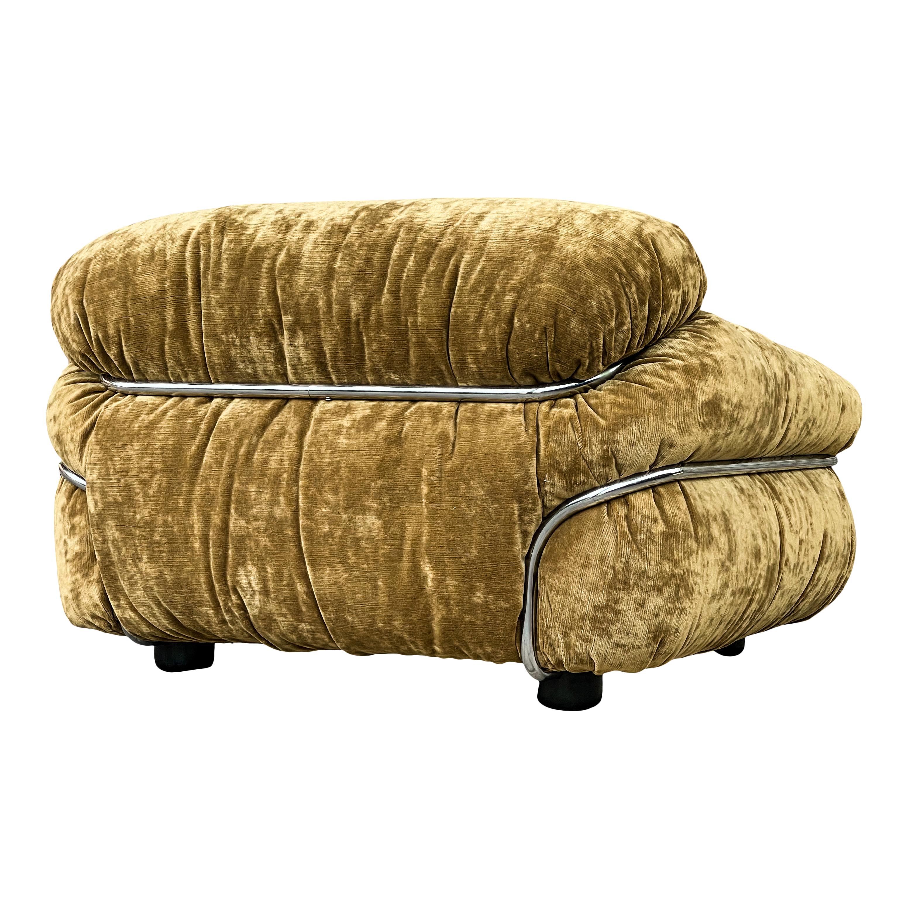 Gianfranco Frattini Ocher Velvet Sesann Living Room Set for Cassina, 1972 For Sale 1
