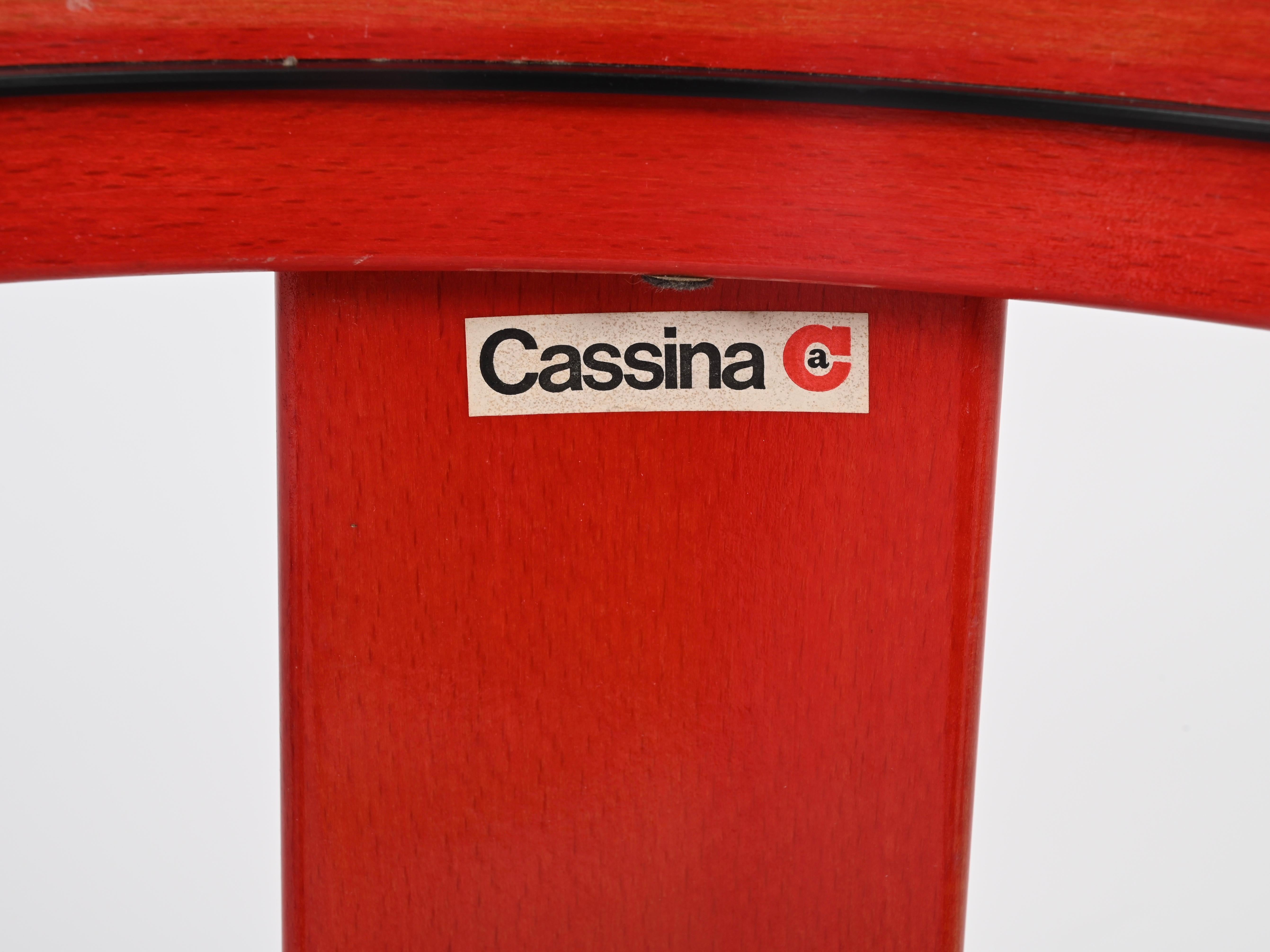 Gianfranco Frattini Pair of 780 Red Tables for Cassina, Italy, 1960s Bon état - En vente à Roma, IT