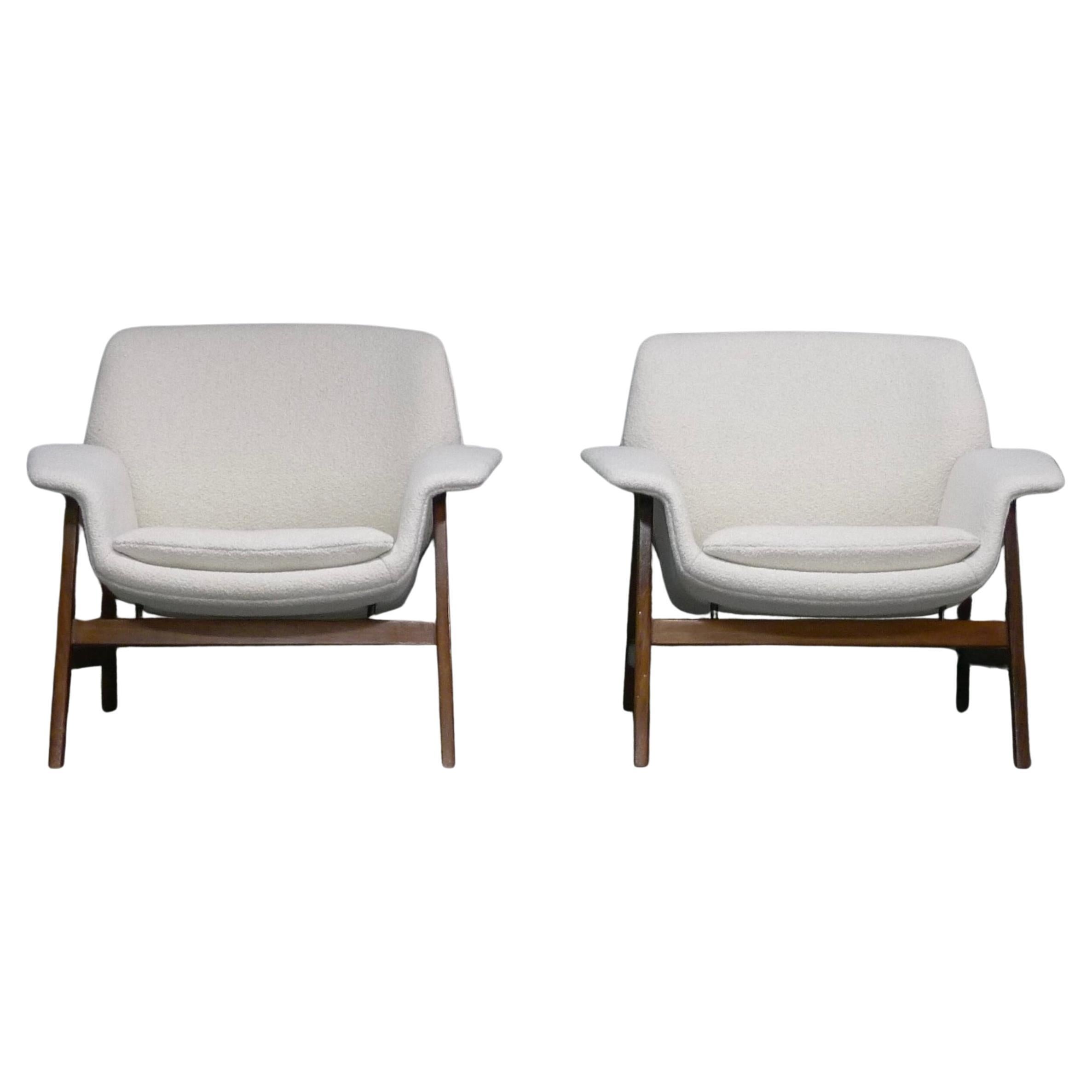 Gianfranco Frattini, Pair of Lounge Chairs, model 849 for Cassina, 1950s For Sale