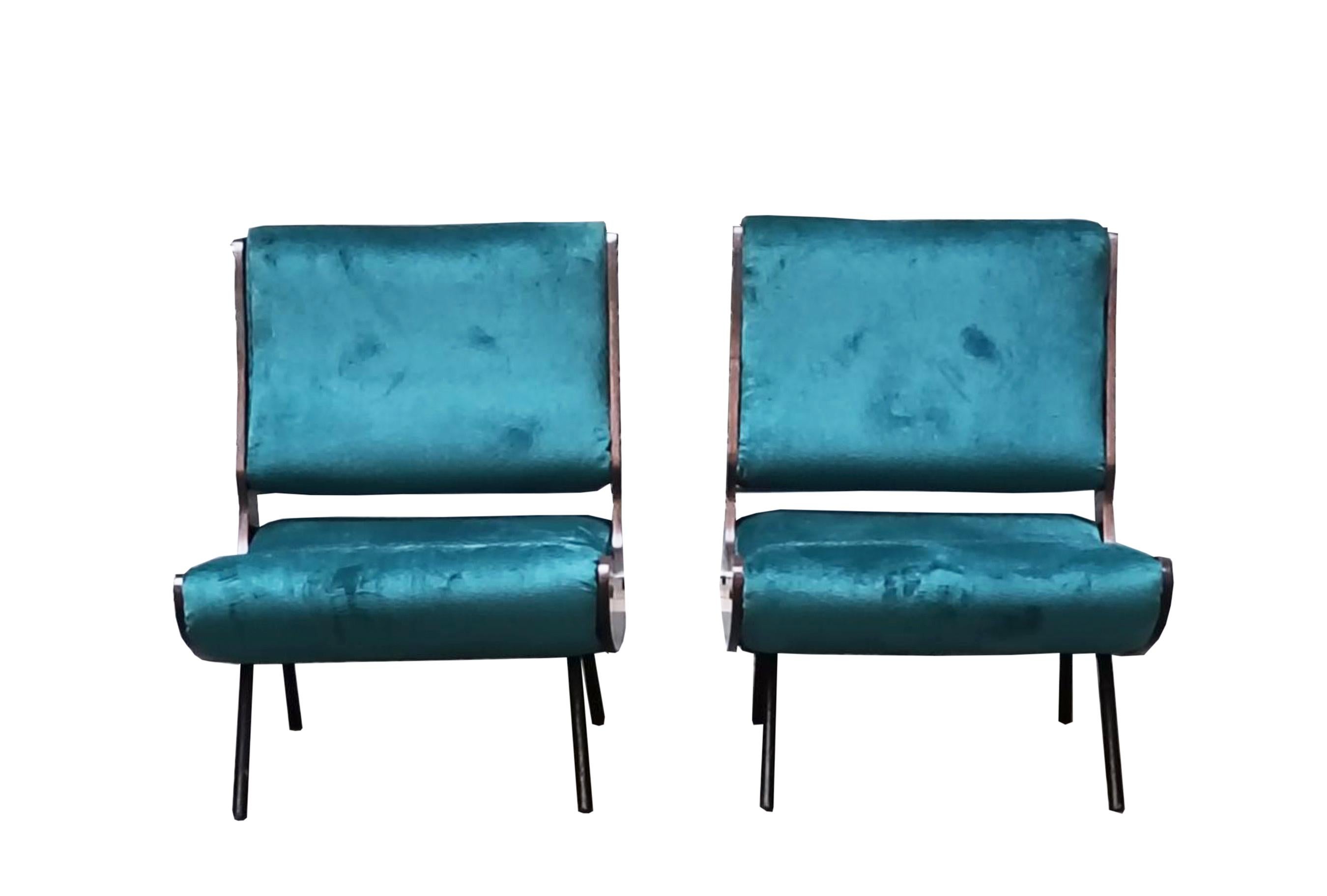 Gianfranco Frattini per Cassina Coppia di Poltrone Mod.836, Italia 1960s (Moderne der Mitte des Jahrhunderts) im Angebot