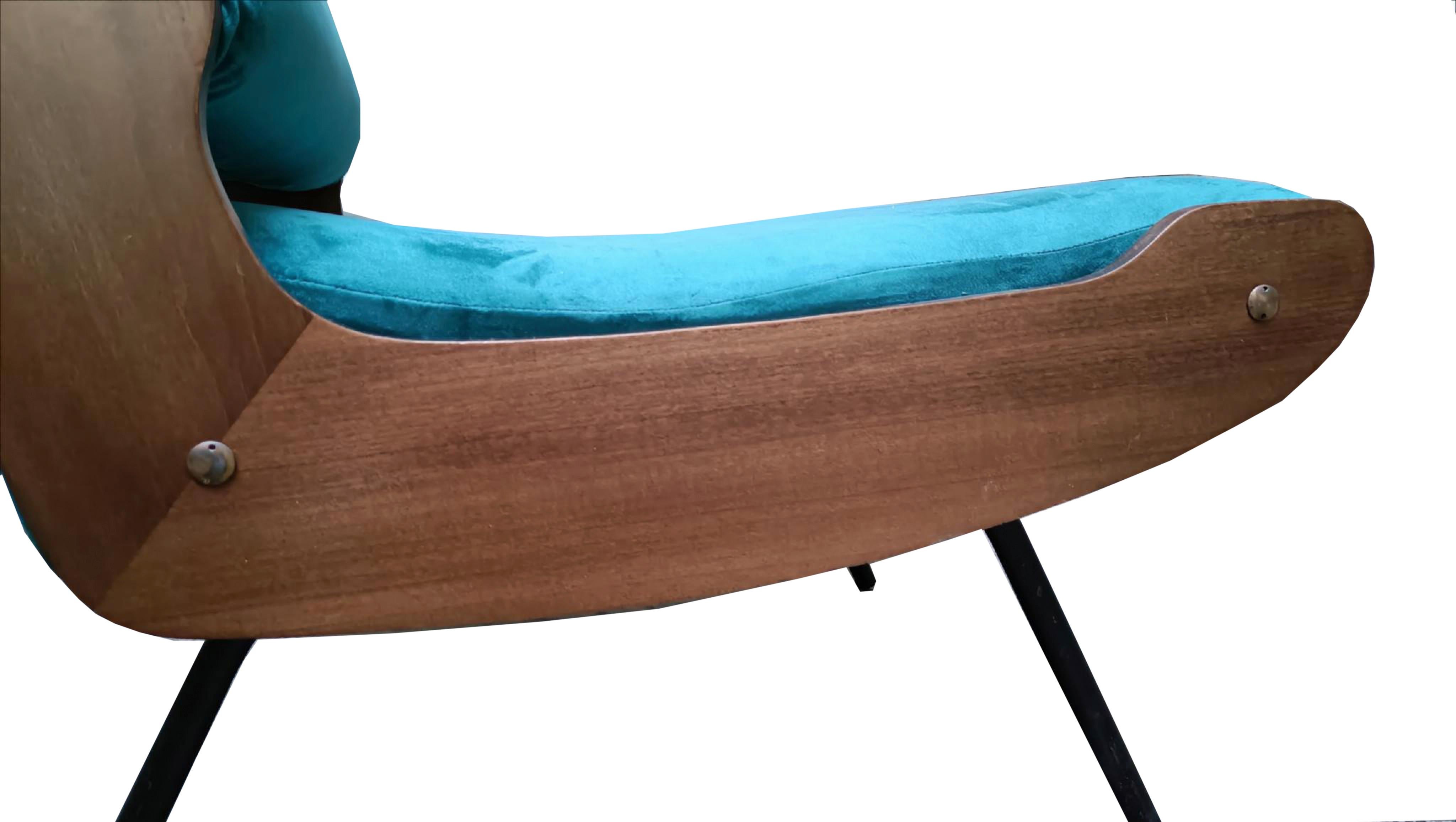Gianfranco Frattini per Cassina Coppia di Poltrone Mod.836, Italia 1960s (Stoff) im Angebot