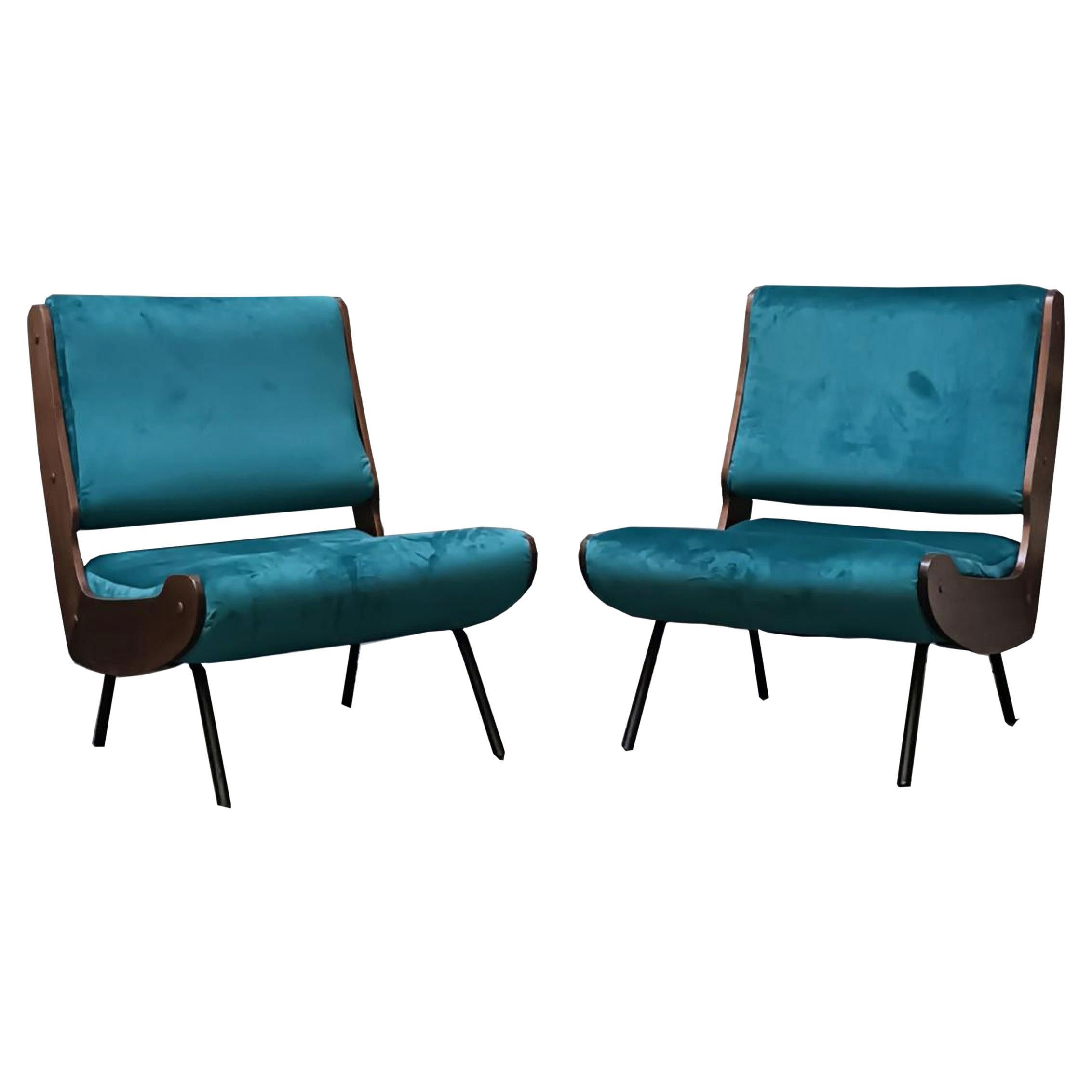 Gianfranco Frattini per Cassina Coppia di Poltrone Mod.836, Italia 1960s
