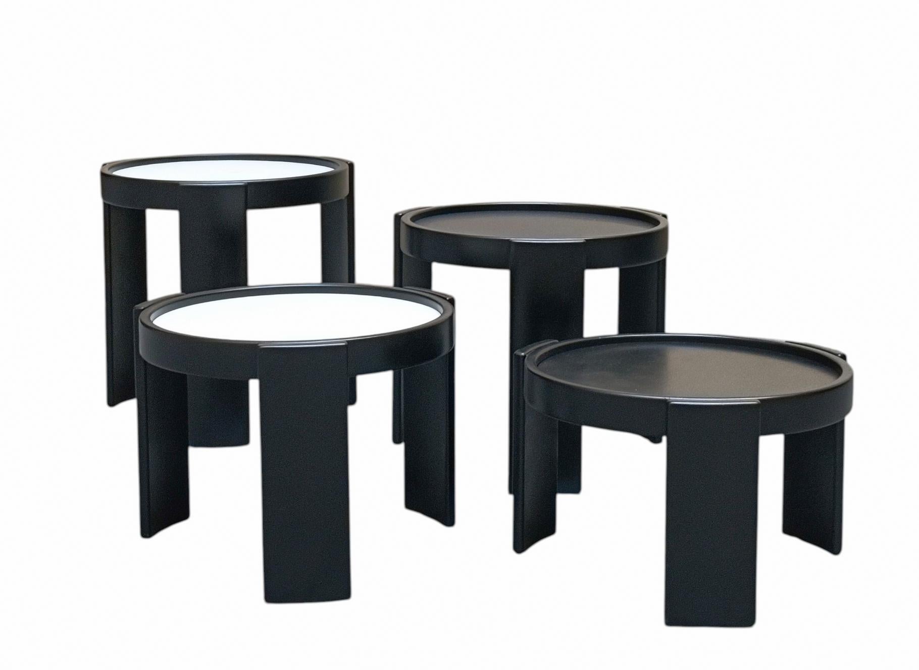 Italian Gianfranco Frattini for Cassina Set of 4 Small Tables 