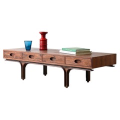 Gianfranco Frattini rare coffee table with four drawers