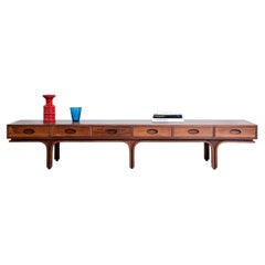 Gianfranco Frattini, Rare Low Center Table with 6 Drawers