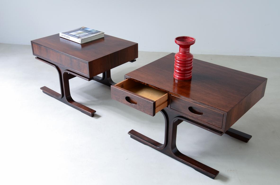 20th Century Gianfranco Frattini, rare pair of coffee tables 