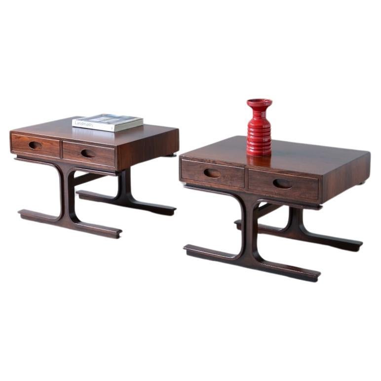 Gianfranco Frattini, rare pair of coffee tables 