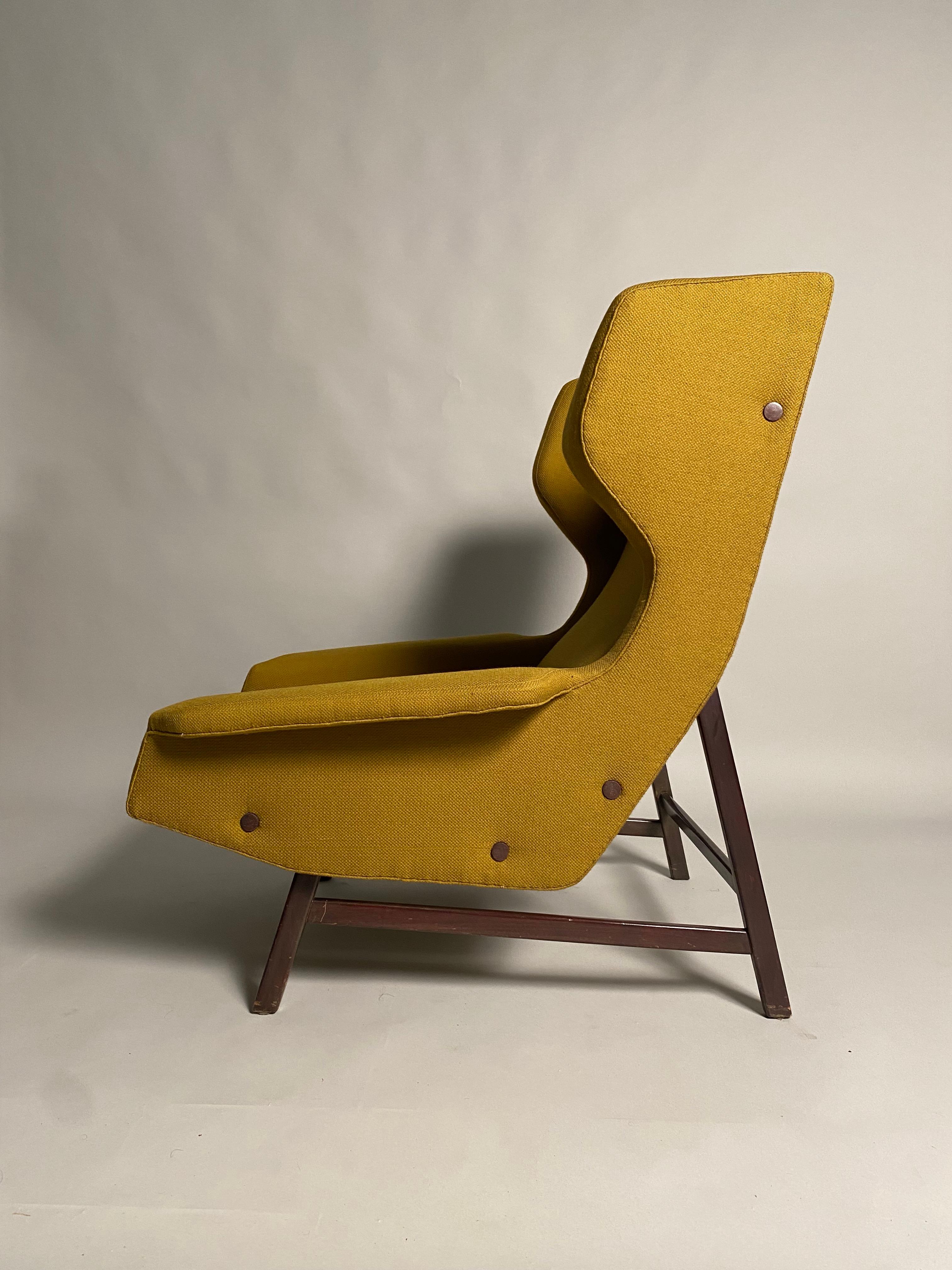 Mid-Century Modern Paire de fauteuils Wingback rares de Gianfranco Frattini, modèle 877, Cassina 1959 en vente