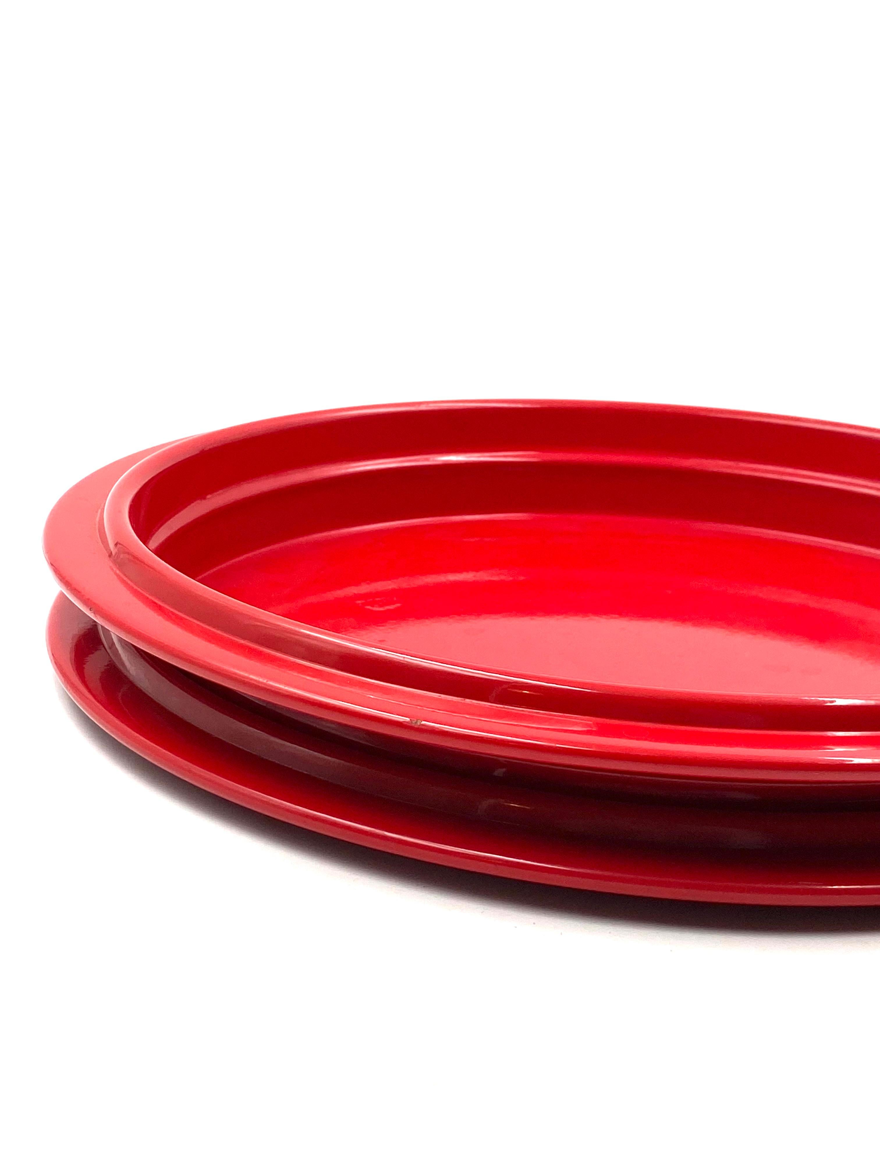 Gianfranco Frattini, Red Centerpiece / Tray, Progetti Italy, 1970s For Sale 3