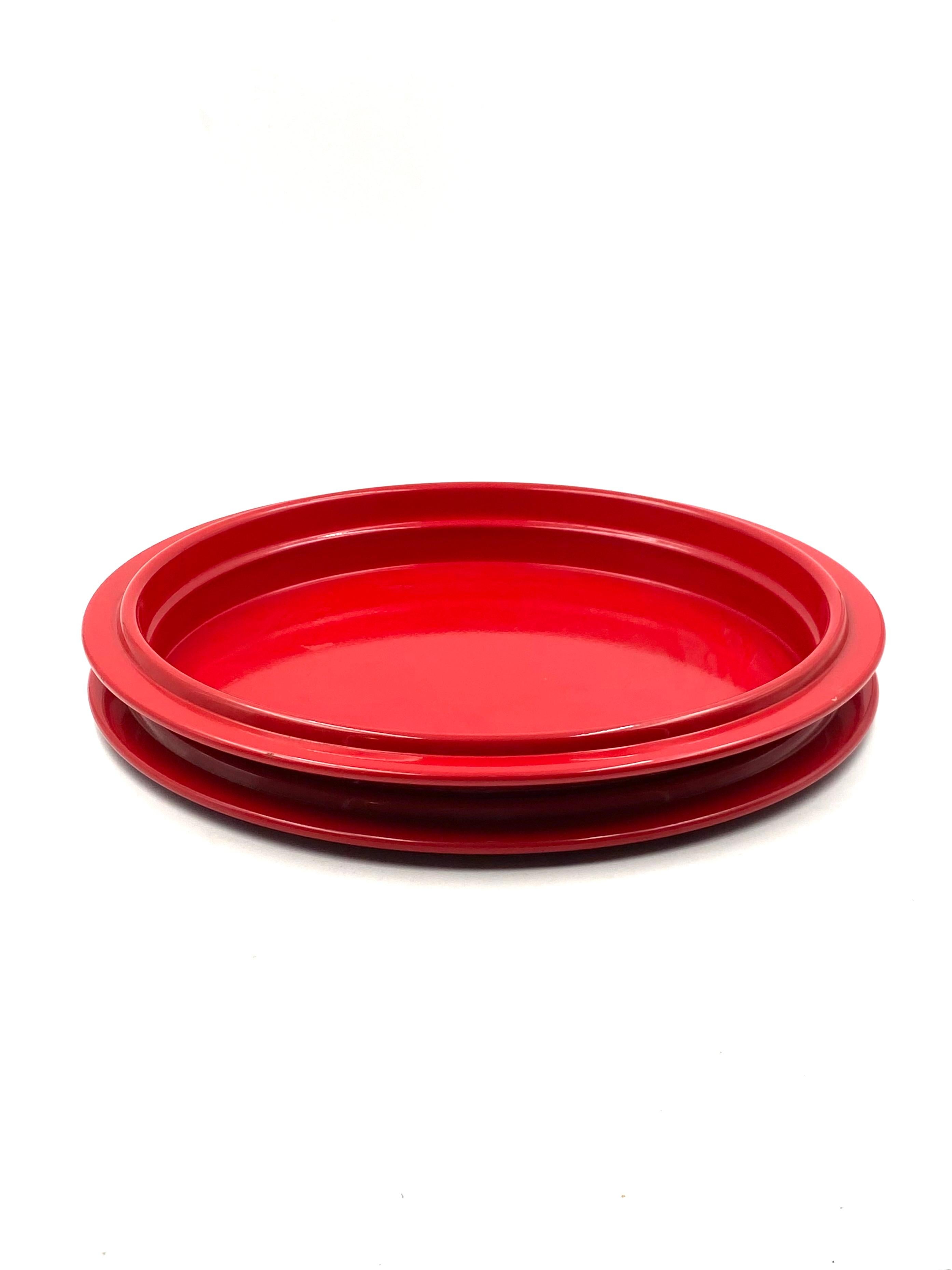 Gianfranco Frattini, Red Centerpiece / Tray, Progetti Italy, 1970s For Sale 4
