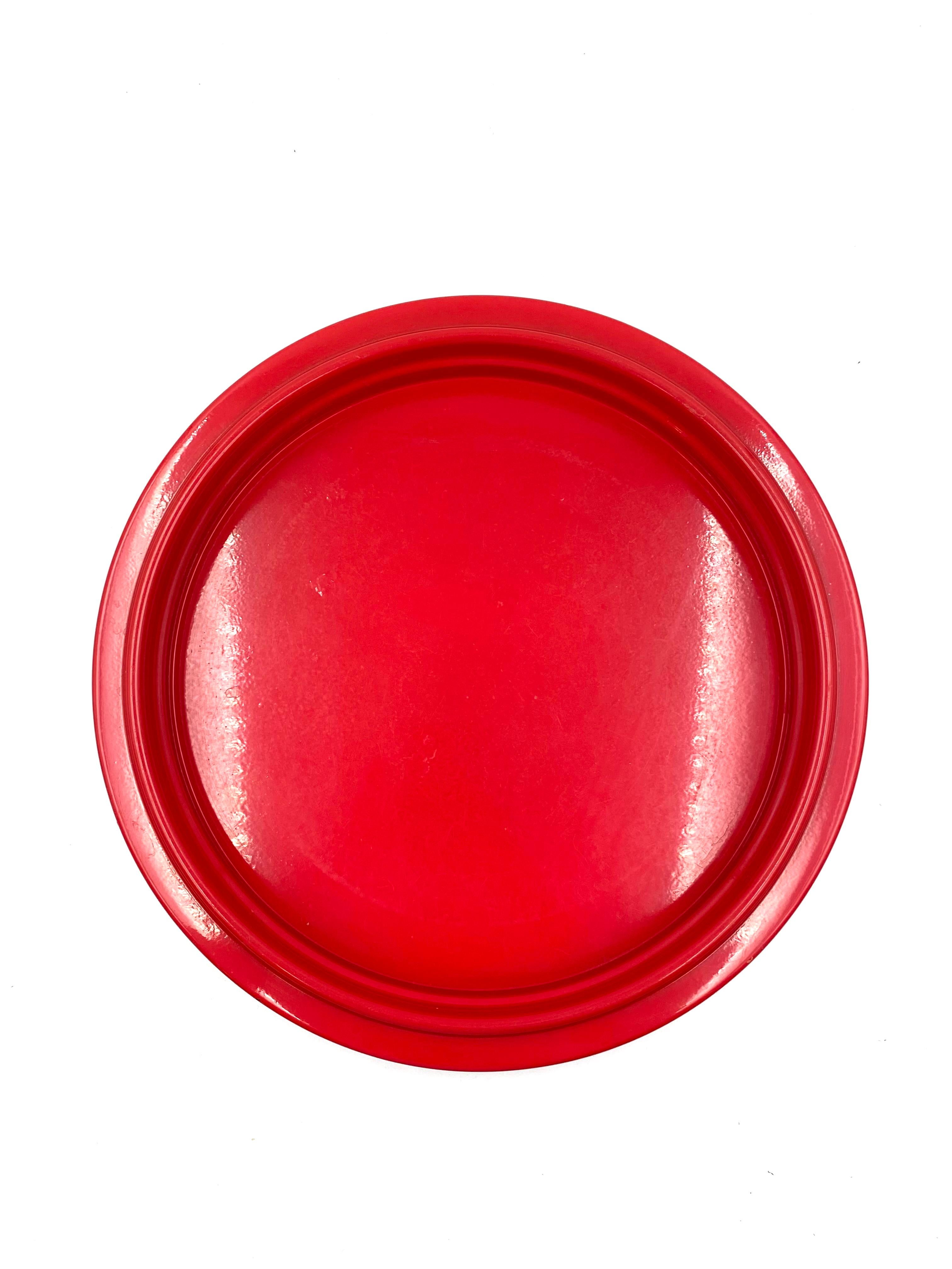 Gianfranco Frattini, Red Centerpiece / Tray, Progetti Italy, 1970s For Sale 5