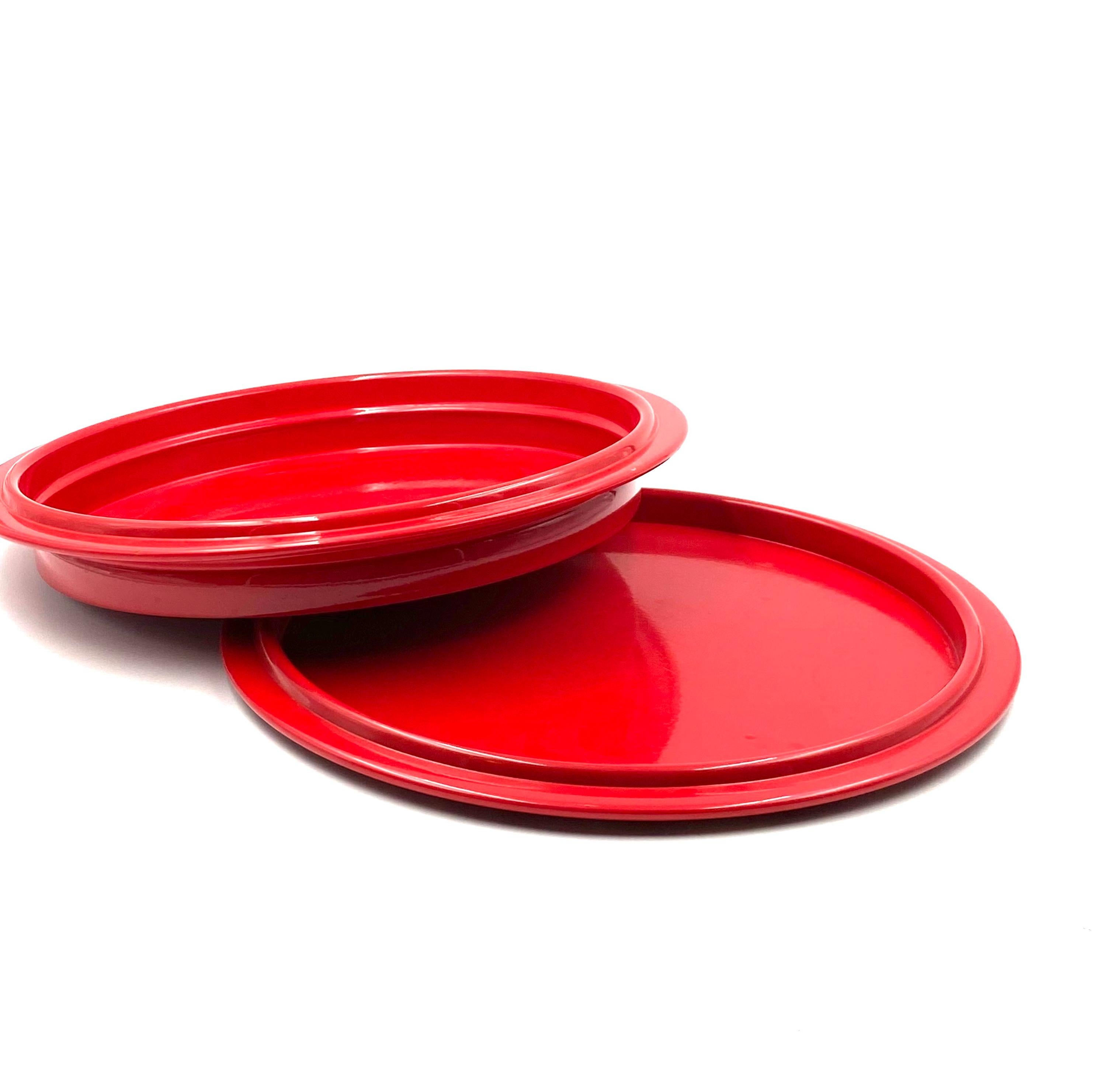 Gianfranco Frattini, Red Centerpiece / Tray, Progetti Italy, 1970s For Sale 6