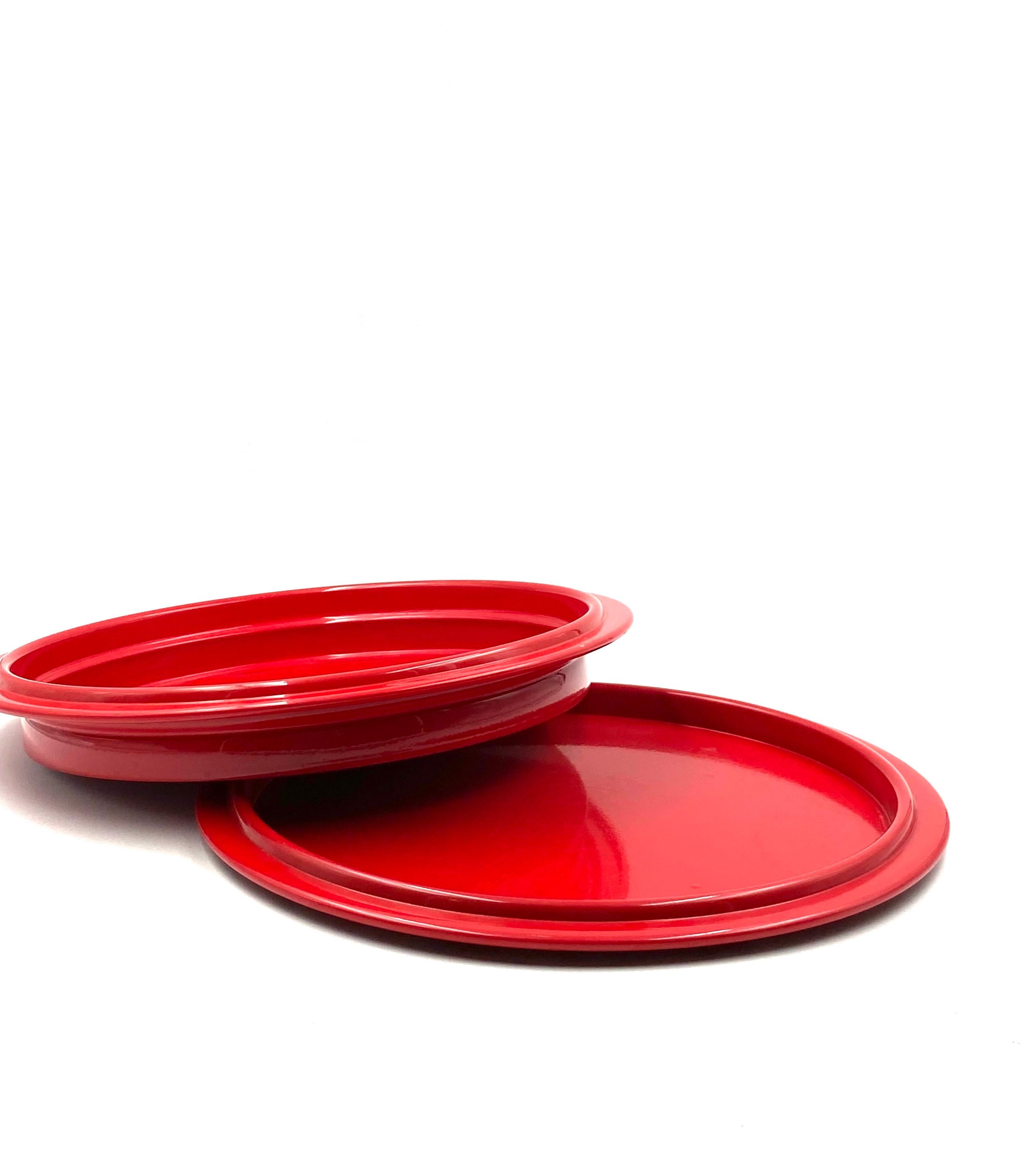 Gianfranco Frattini, Red Centerpiece / Tray, Progetti Italy, 1970s For Sale 7
