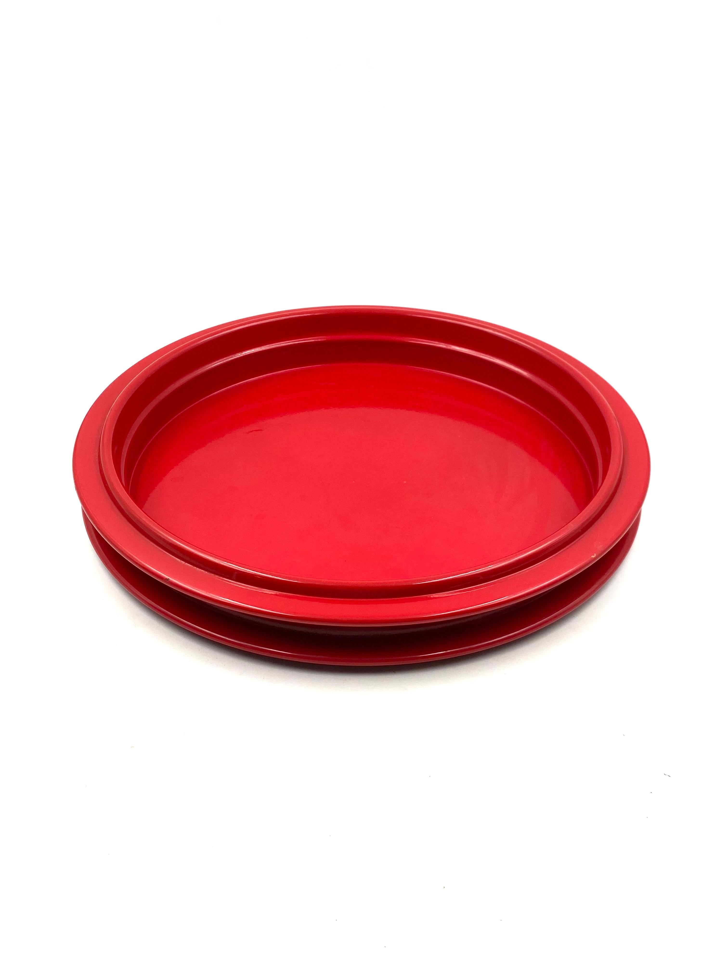Gianfranco Frattini, Red Centerpiece / Tray, Progetti Italy, 1970s For Sale 1