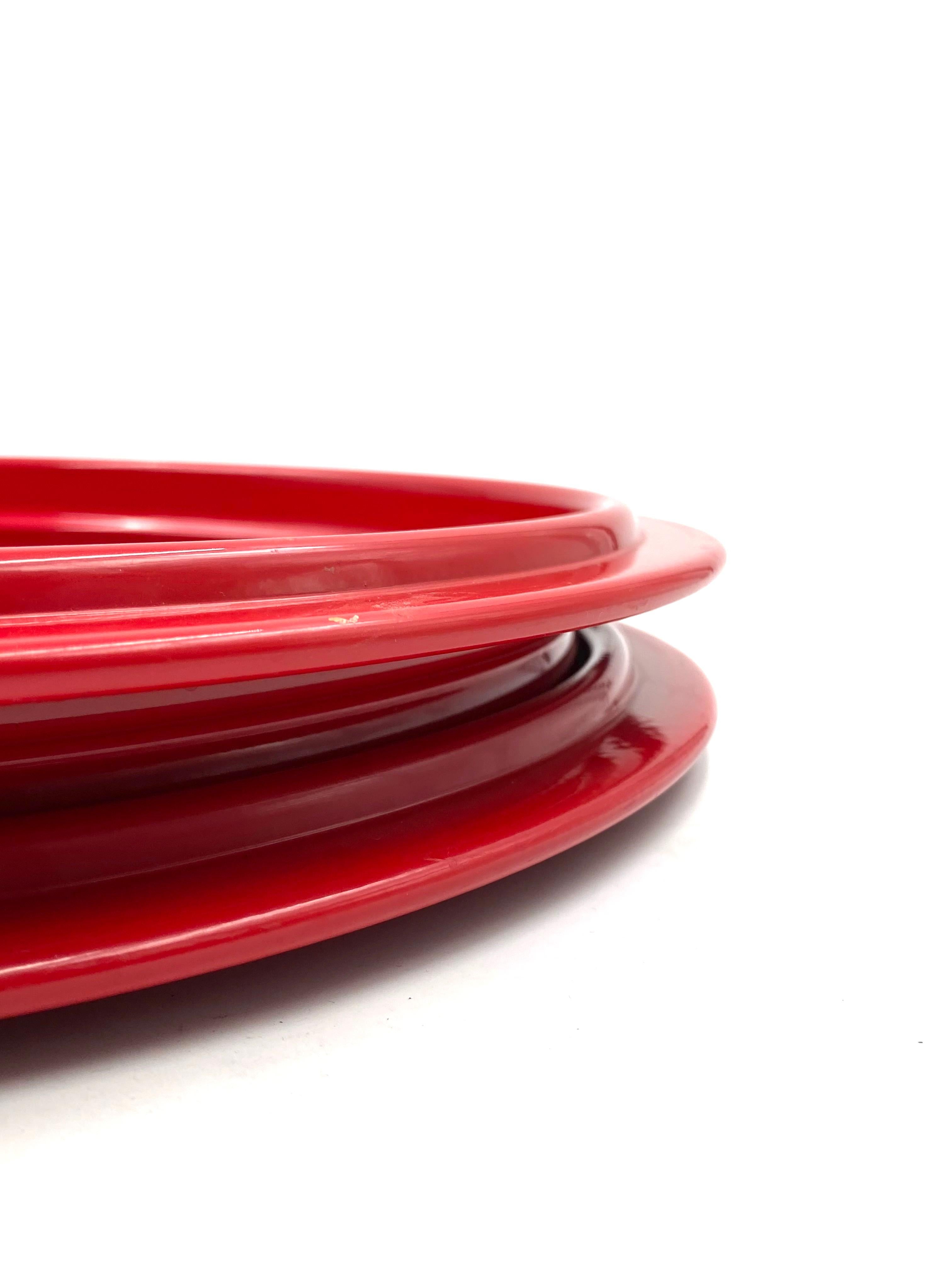 Gianfranco Frattini, Red Centerpiece / Tray, Progetti Italy, 1970s For Sale 2
