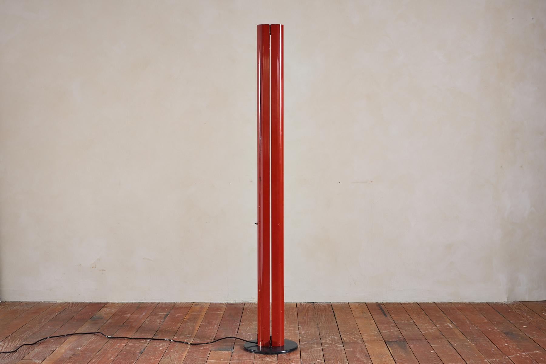 Italian Gianfranco Frattini Red Floor Lamp For Sale
