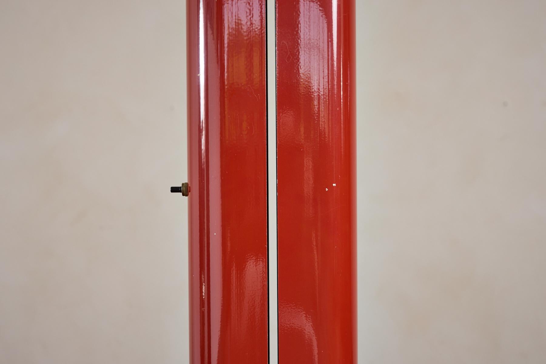 Aluminum Gianfranco Frattini Red Floor Lamp For Sale