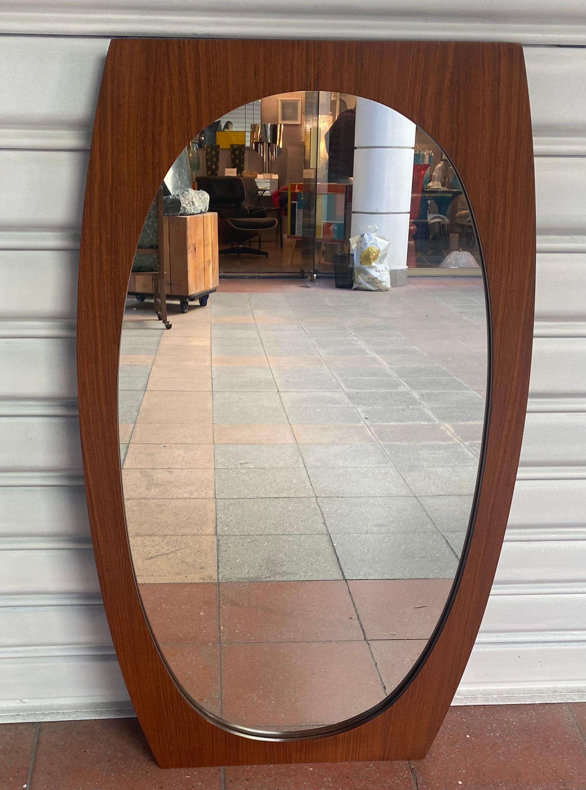 Late 20th Century Gianfranco Frattini, Rosewood Mirror, 1970 For Sale