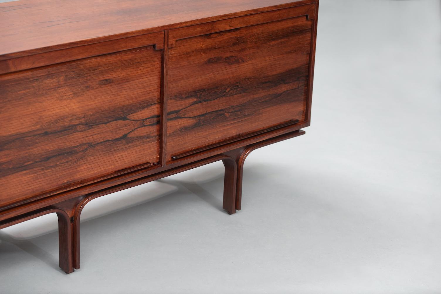 Italian Gianfranco Frattini Rosewood Sideboard for Bernini For Sale