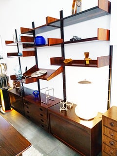 Gianfranco Frattini Rosewood Wall Unit for Bernini, Italy, 1970s